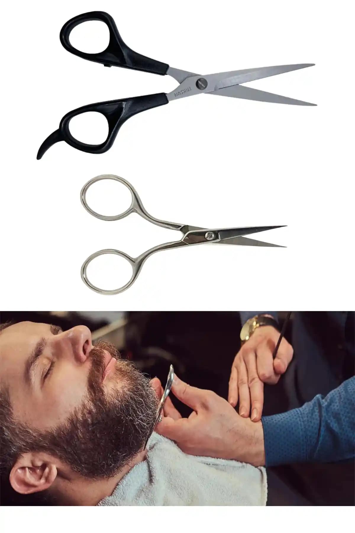 True Touch Paslanmaz Çelik Çok Amaçlı Berber Makası Seti Profesyonel ve Ev Kullanımı