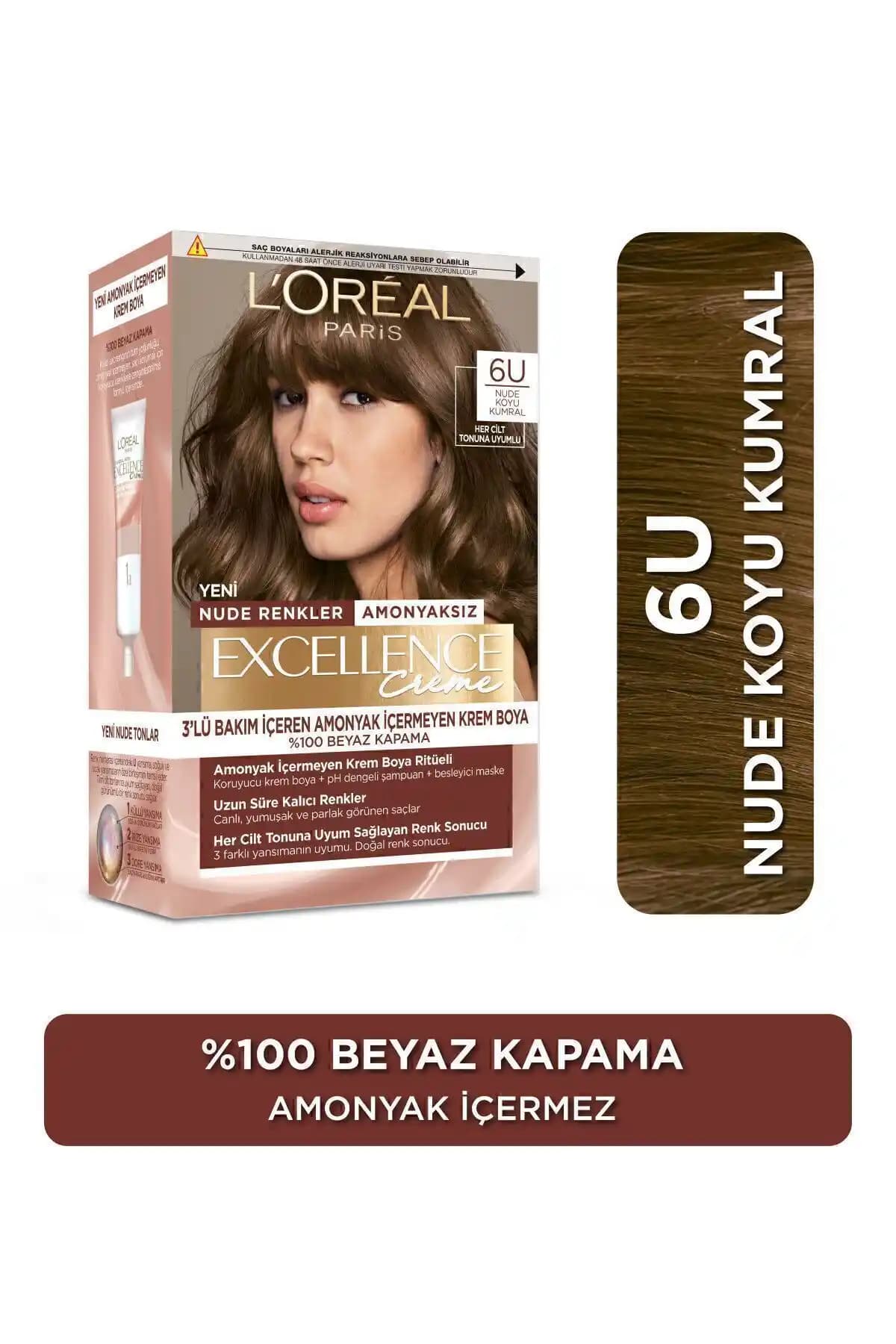 L'Oreal Paris Excellence Creme Nude Renkler Saç Boyası Karşılaştırması 6u ve 7u Ürünleri