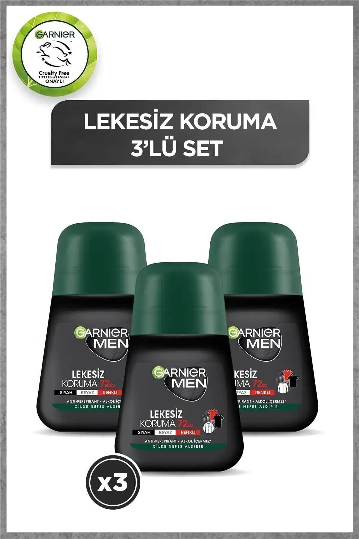 Garnier 3'lü Men Lekesiz Koruma Roll-on Seti: Kesintisiz Ferahlık ve Güven