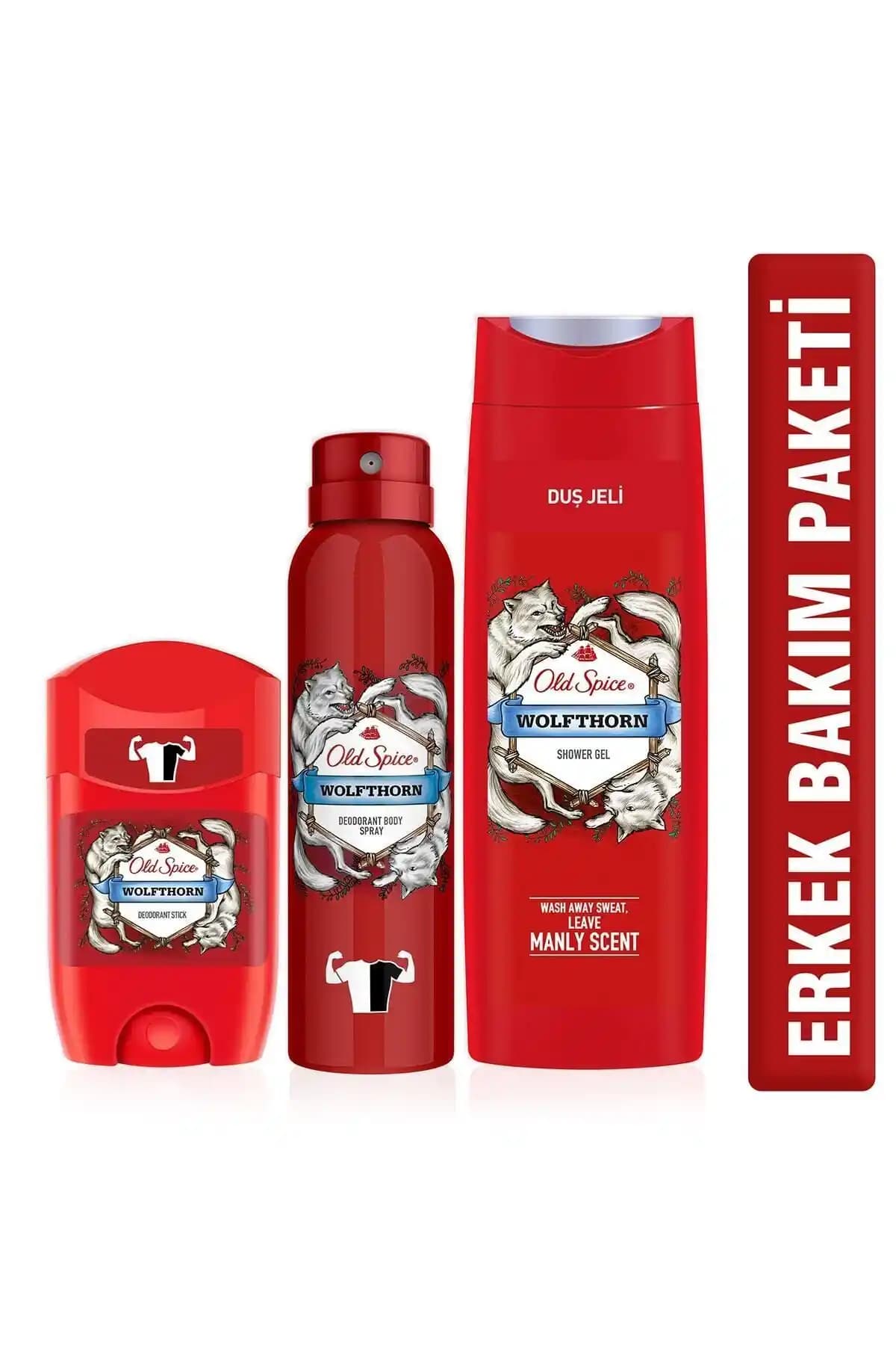 Old Spice Wolfthorn Duş Jeli Seti: Ferahlatıcı ve Organik Bakım Ürünü