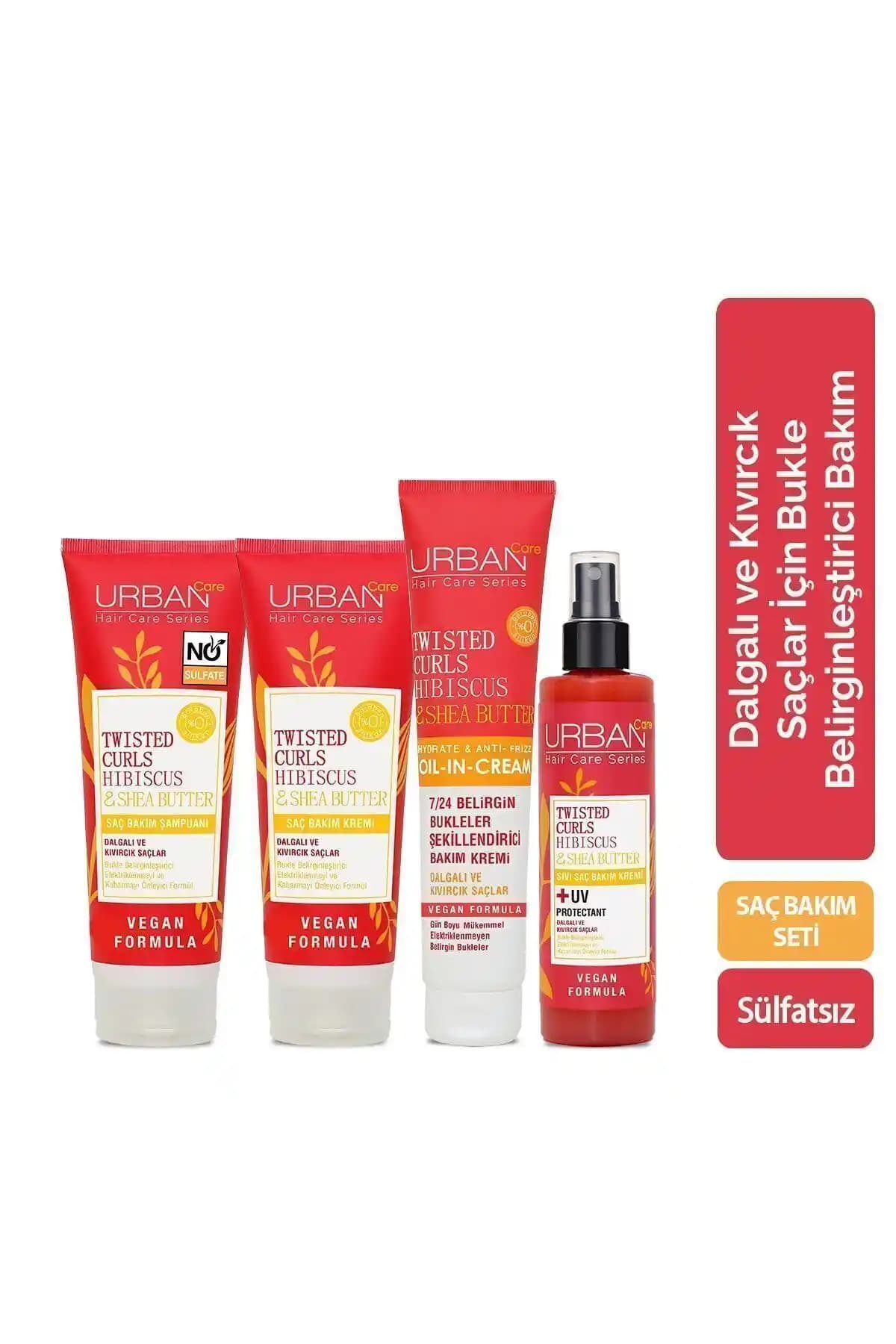 Urban Care Hibiscus & Shea Butter Kıvırcık Saçlar için Bukle Belirginleştirici Seti