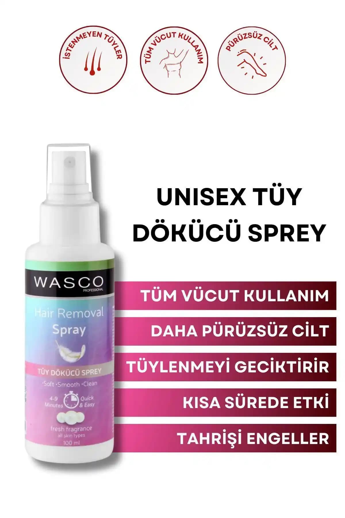 Wasco Unisex Tüy Dökücü Krem Sprey: Etkili ve Kullanıcı Dostu Cilt Bakımı