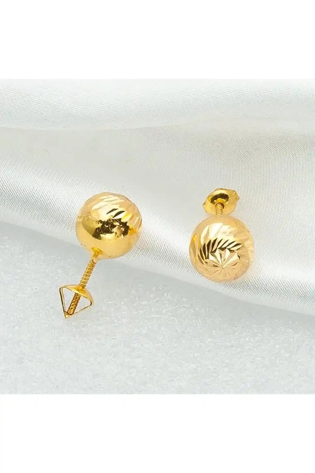 Arslantaş 1989 8 Ayar Altın Büyük Boy Vidalı Top Küpe Şıklık ve Kalitenin Buluşması