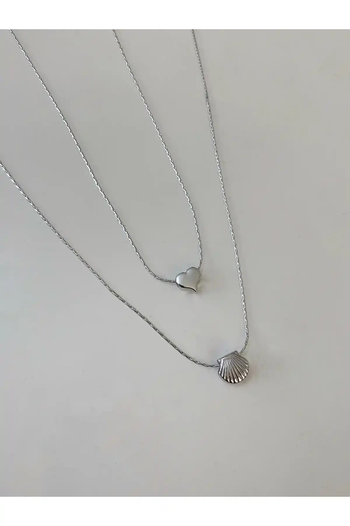 Asia by Leuvoié Gümüş Kaplama Kalp ve İstiridye Detaylı Kolye Setleri Karşılaştırması