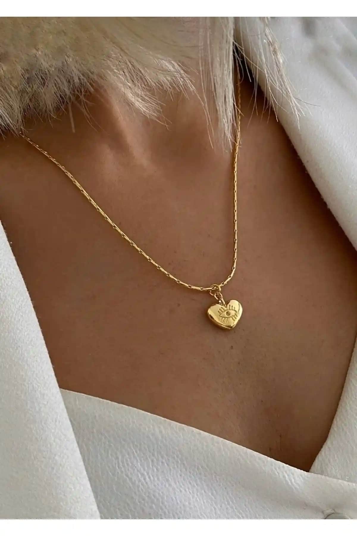 Asia by Leuvoié Kalpli Göz Kolye: Modern Zarafet ve Şıklık İçin Uygun Aksesuar