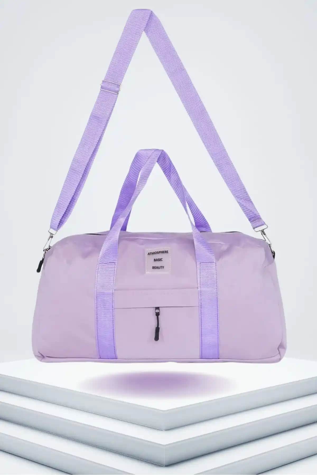 Atmospherebsc Unisex 2 Bölmeli Fermuarlı Uzun Askılı Spor ve Seyahat Çantası