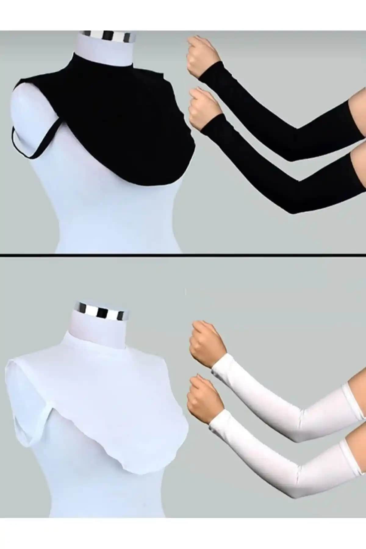 Beyaz Düş Siyah Beyaz Boyunluk ve Kolluk Seti: Şık ve Konforlu Günlük Kullanım Aksesuarı