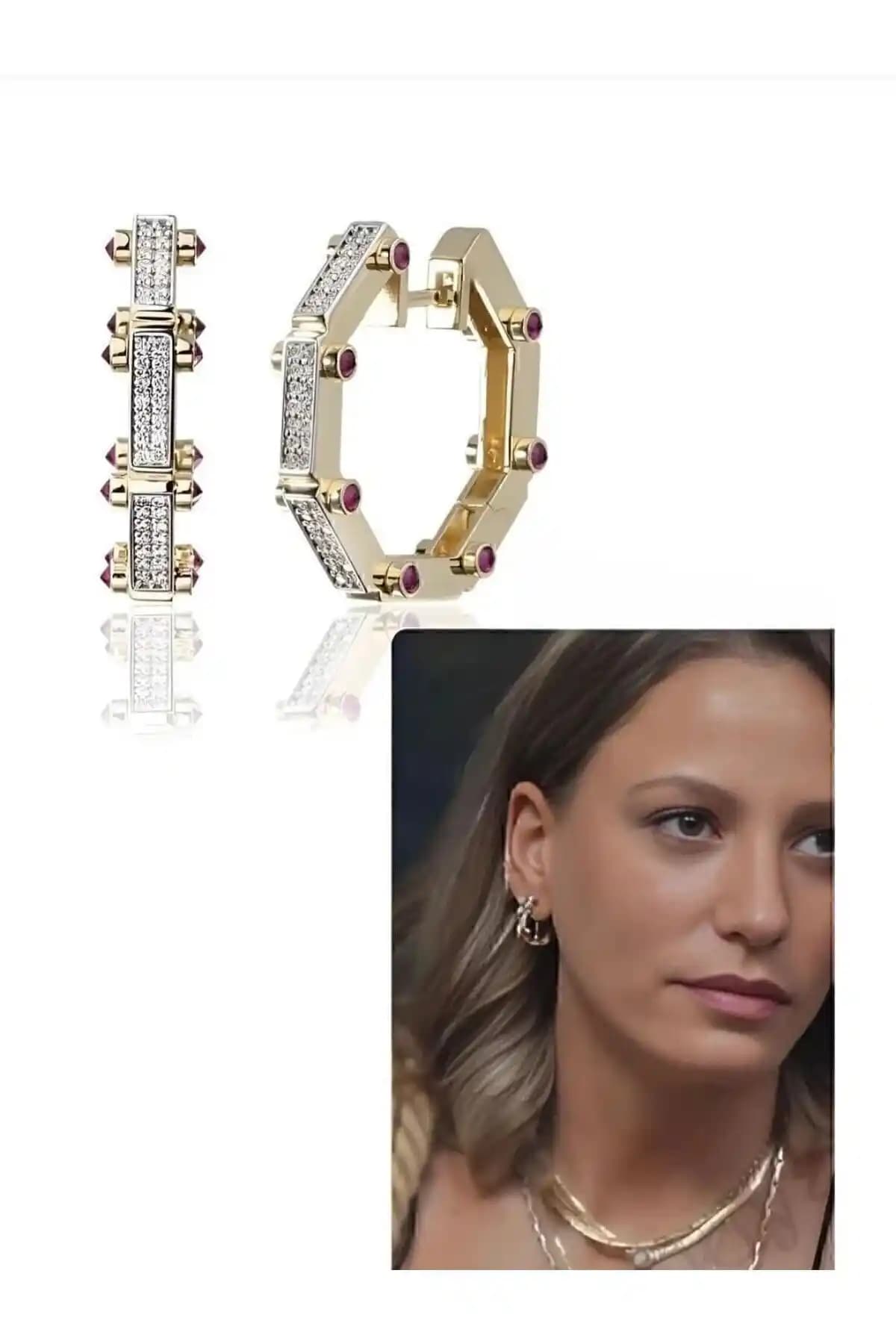 Bubbleatelier Serenay Küpe: Zarif ve Dayanıklı Altın Renkli Modern Takı