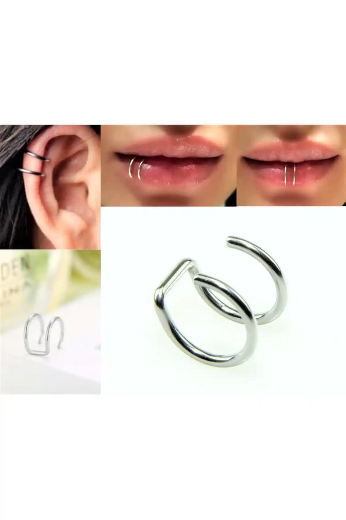 ÇELİKONLİNE Deliksiz Sıkıştırma Fake Piercingler Estetik ve Kullanım Kolaylığı Sağlar