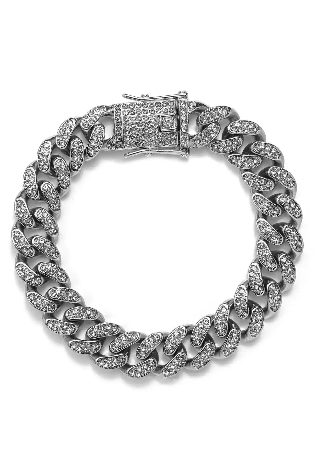 Chavin 12 mm Kalın Taşlı Alloy Kadın Bileklik: Şıklık ve Dayanıklılık Bir Arada