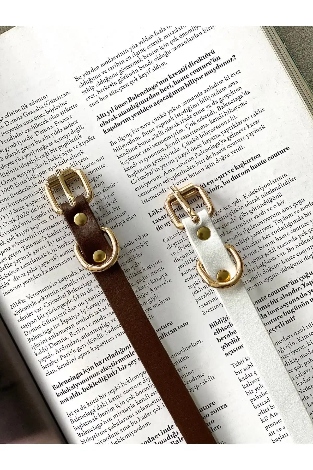 Coaksco Basic 2'li Kahve ve Beyaz Suni Deri Kemer Seti Günlük ve Özel Kullanım İçin