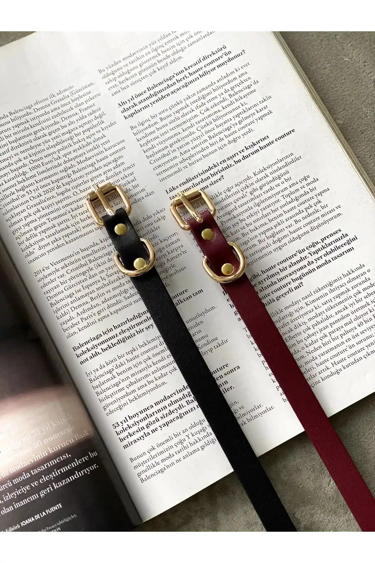 Coaksco İki Farklı Kemer Seti Karşılaştırması Bordo Siyah ve Yılan Desen