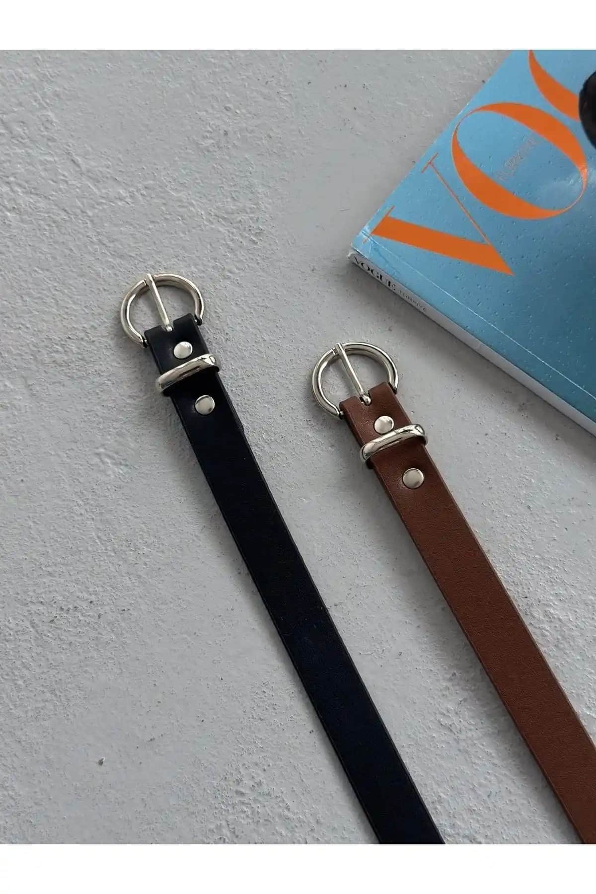 Coaksco Kadın 2'li Silver Detaylı Kemer Seti Modern ve Şık Tasarım Çeşitleri