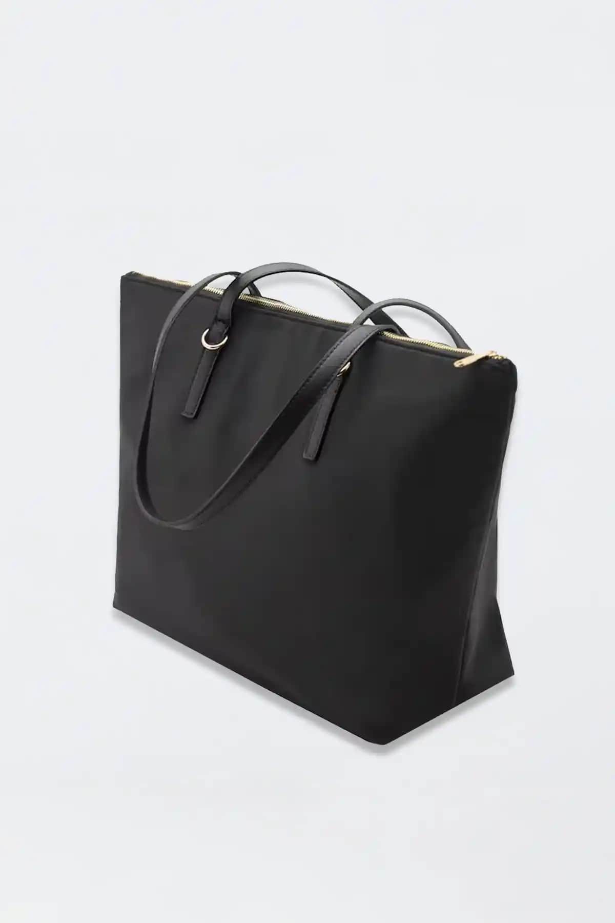 D'VERS Siyah Su Geçirmez Kadın Shopper Çantası Günlük ve Şık Kullanım İçin