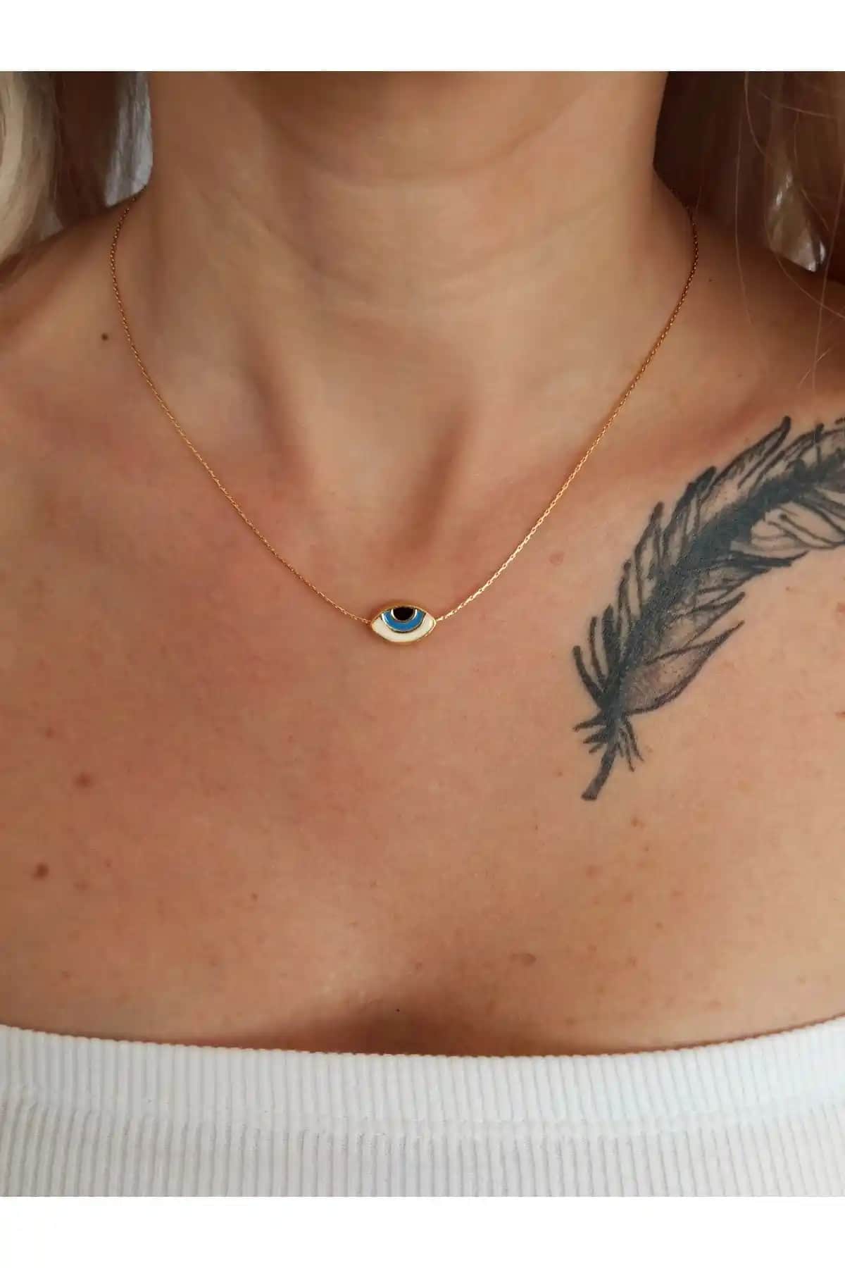 Denizdenal Nazar Boncuklu Göz Model Kolye: Şık ve Anlamlı Koruyucu Aksesuar