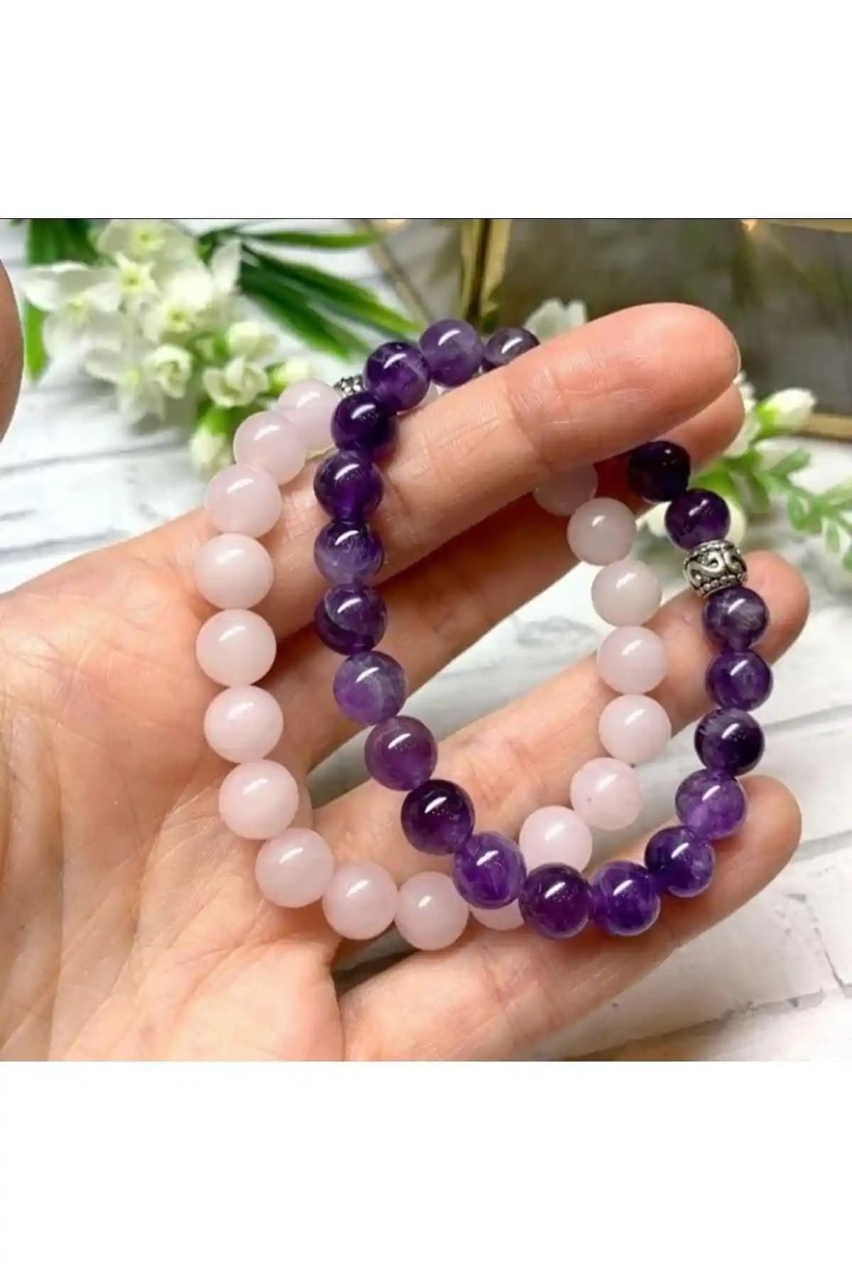 Doğal Taş Bileklik Karşılaştırması: Pembe Kuvars ve Akuamarin Modelleri