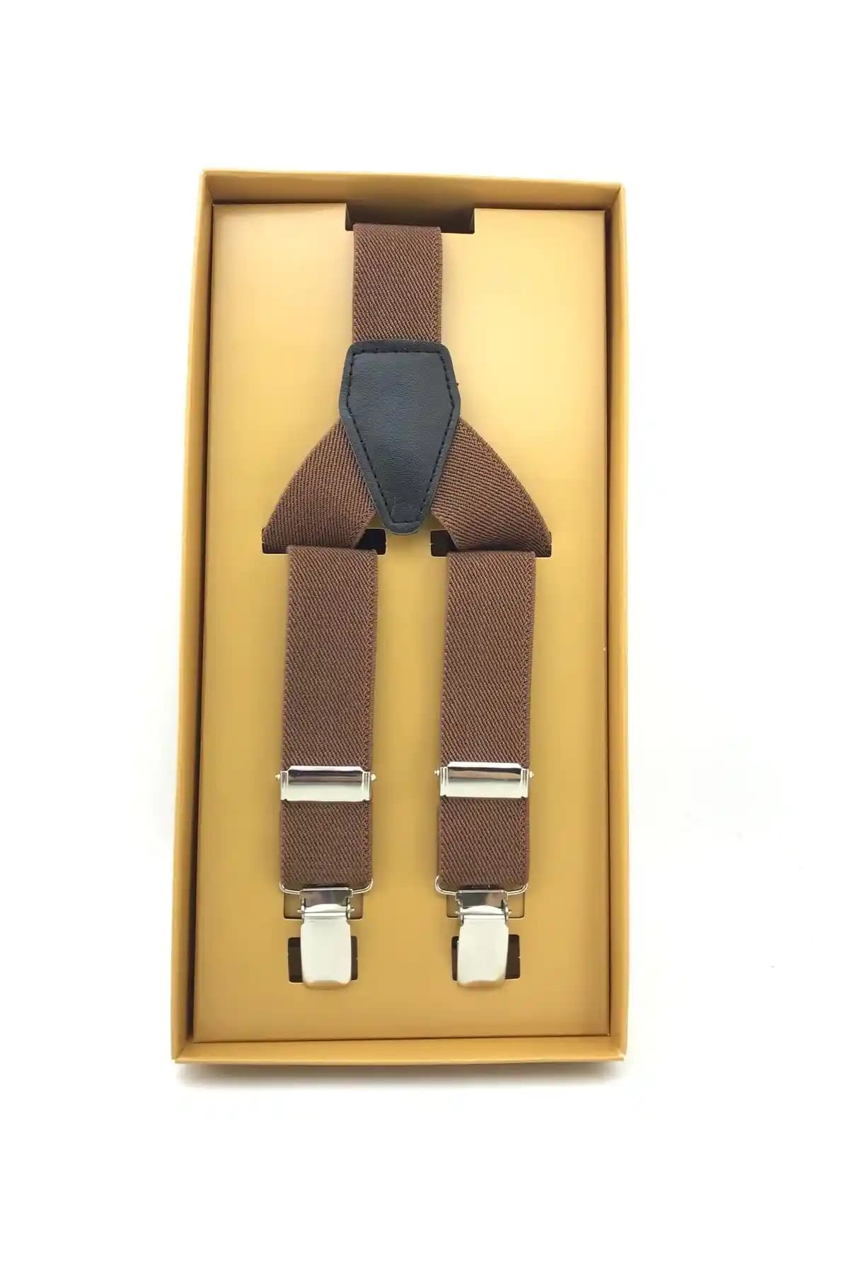 Elegans Kahverengi İnce Pantolon Askısı 2.5 Cm Şıklık ve Fonksiyonellik Sunar