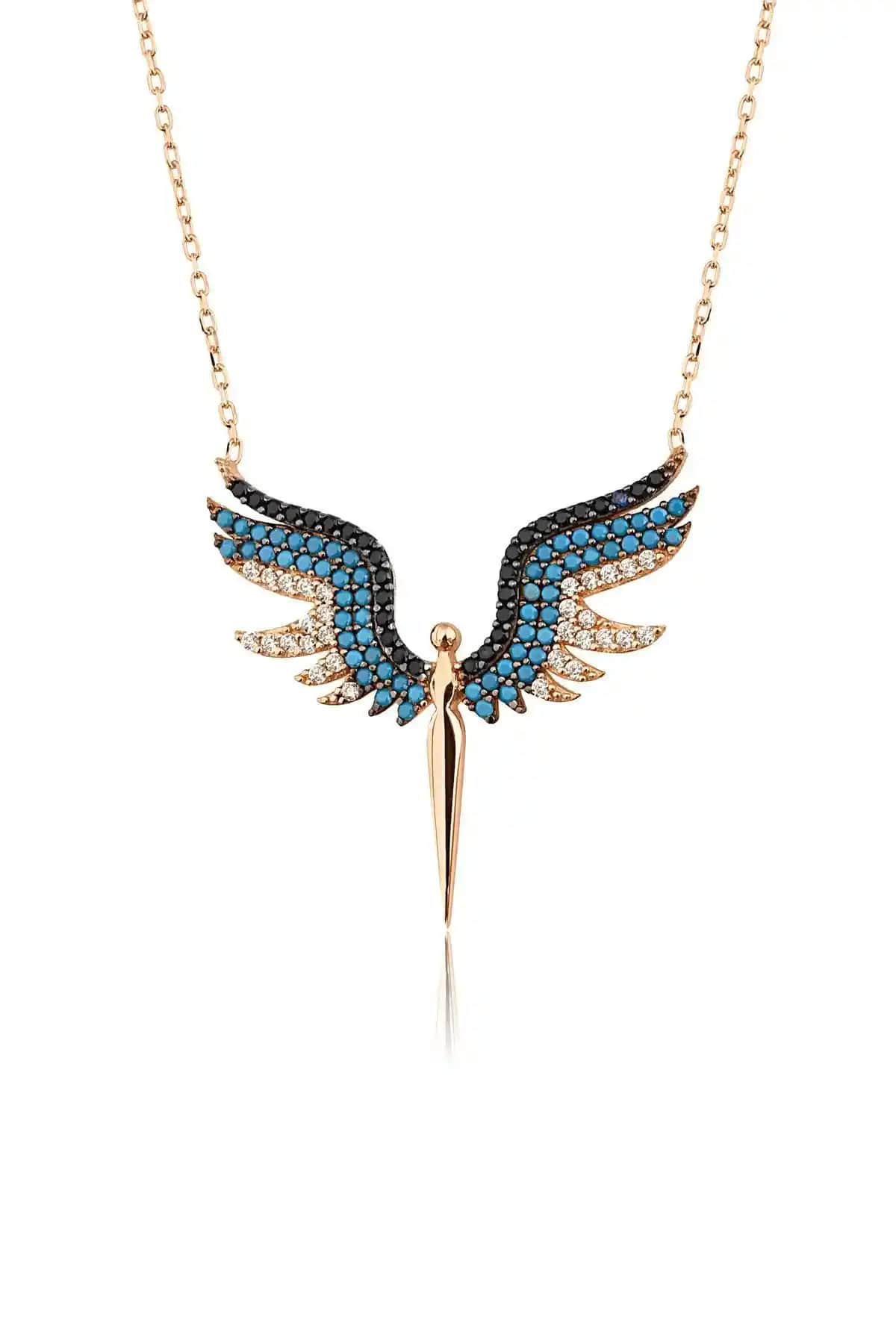 Elika Silver Kadın Melek Model Zirkon Taşlı 925 Ayar Gümüş Kolye: Zarif ve Kaliteli Tasarım