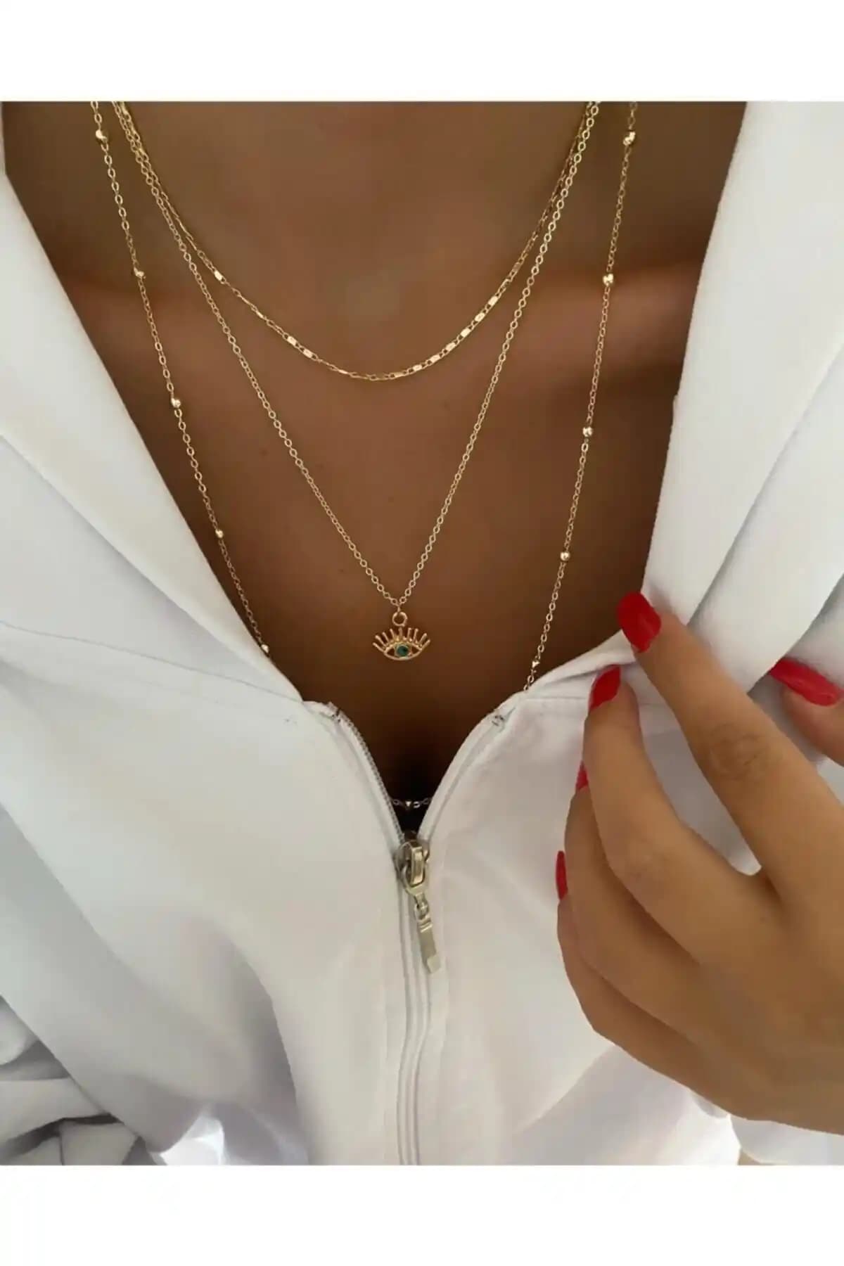 Everglow Jewelry Göz Üçlü Kolye Şıklık ve Dayanıklılık Özellikleri