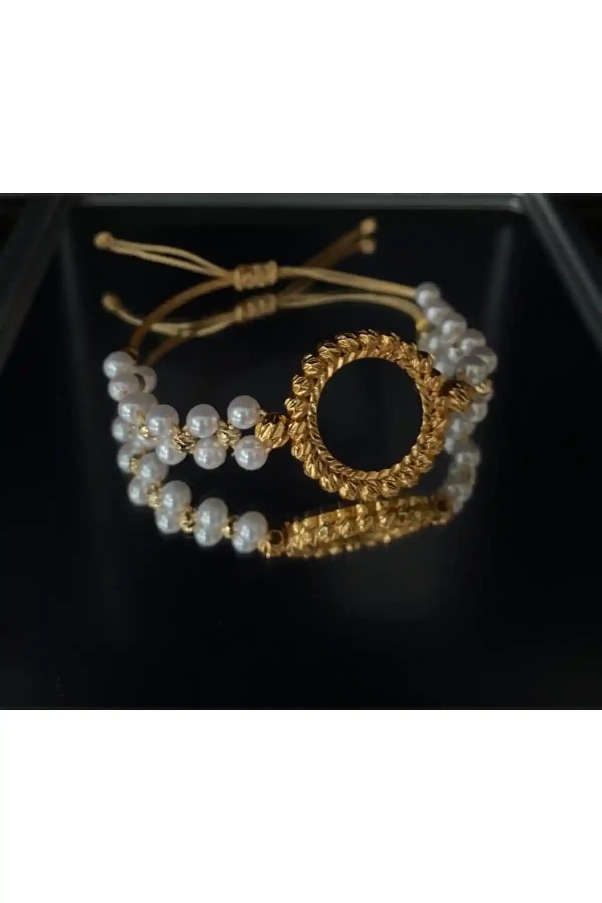 Fanjew Çeyrek Altın Uyumlu İnci-Dorika Model Bileklik: Zarif ve Şık Aksesuar Seçeneği