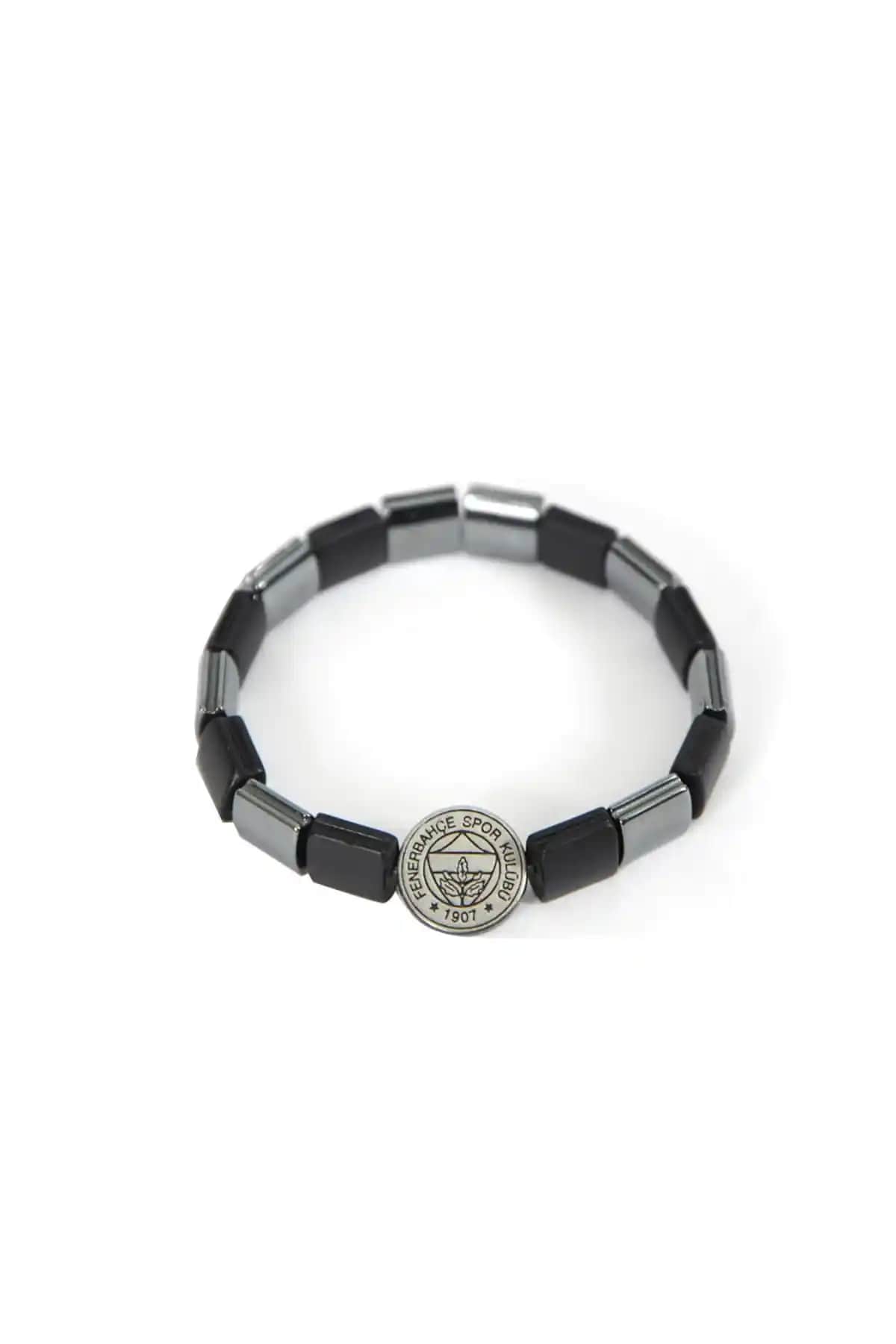 Fenerbahçe FB Hematit-Mat Onix Kare Doğrultuş Bileklik Şıklık ve Zarafetin Modern Yansıması