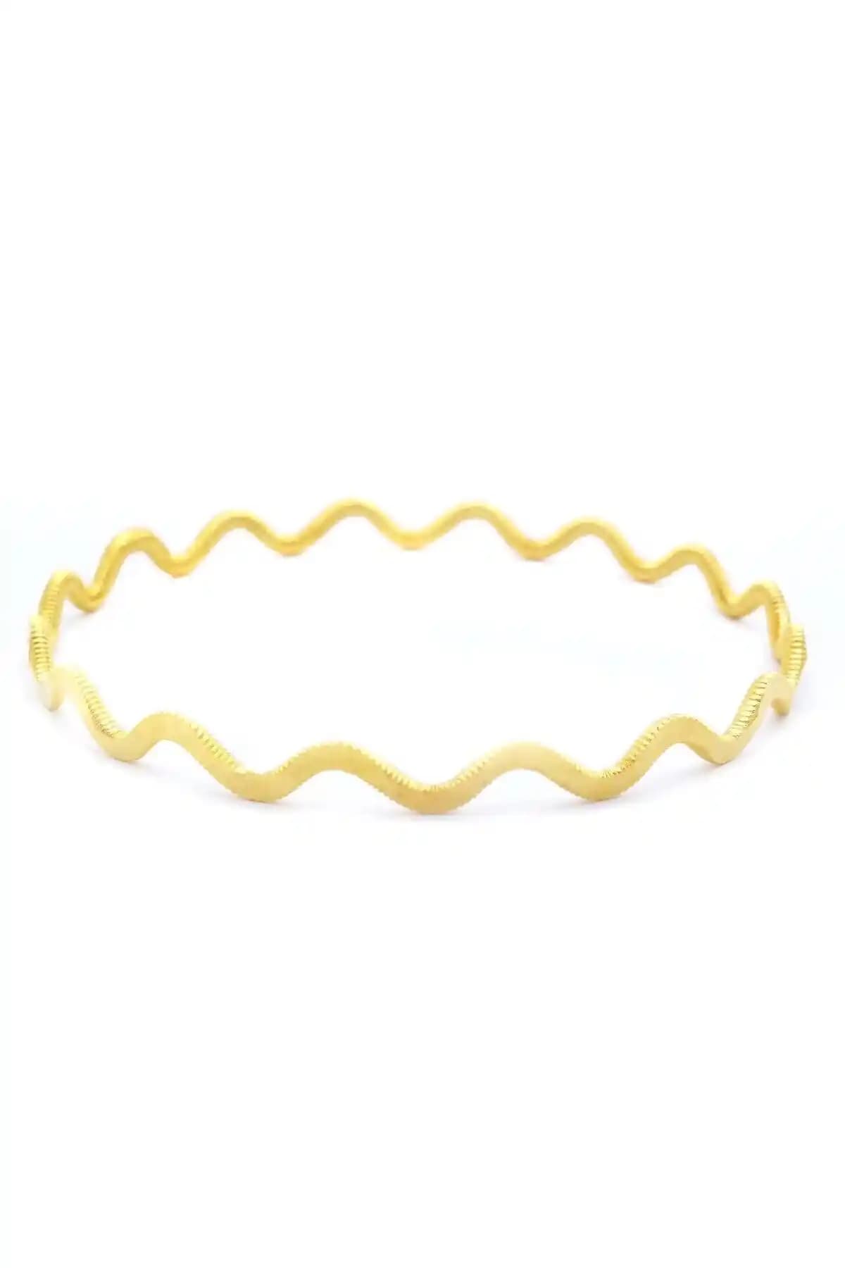 FerizZ 22 Ayar Altın Kaplama Zigzag Ajda Bilezik Günlük ve Özel Kullanım İçin Uygun