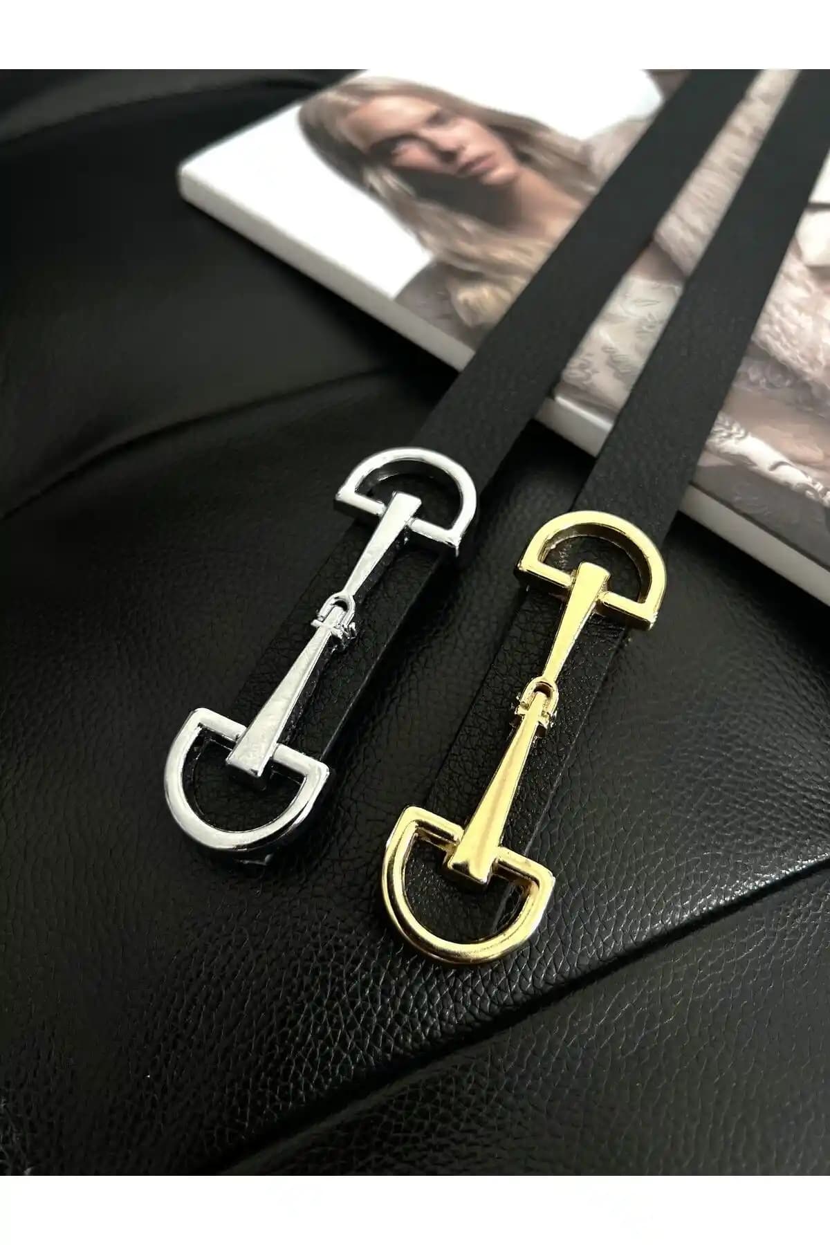 Fiori 2'li Uzun Tokalı İnce Kadın Kemerleri Modern ve Çok Yönlü Tasarım