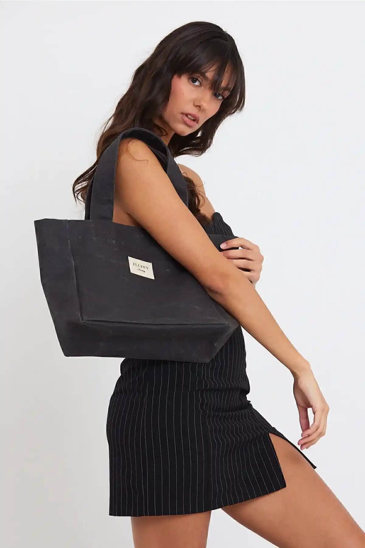 Fluffy Dark Mumlu Kanvas Kadın Çantası: Şık ve Dayanıklı Günlük Kullanım Aksesuarı