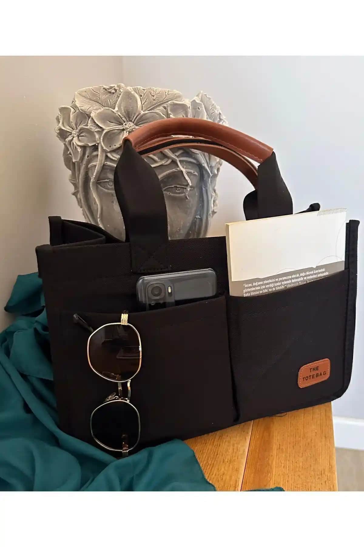 Gabies Siyah Kadın Kanvas Çanta Günlük Şıklık ve Fonksiyonellik Sunar