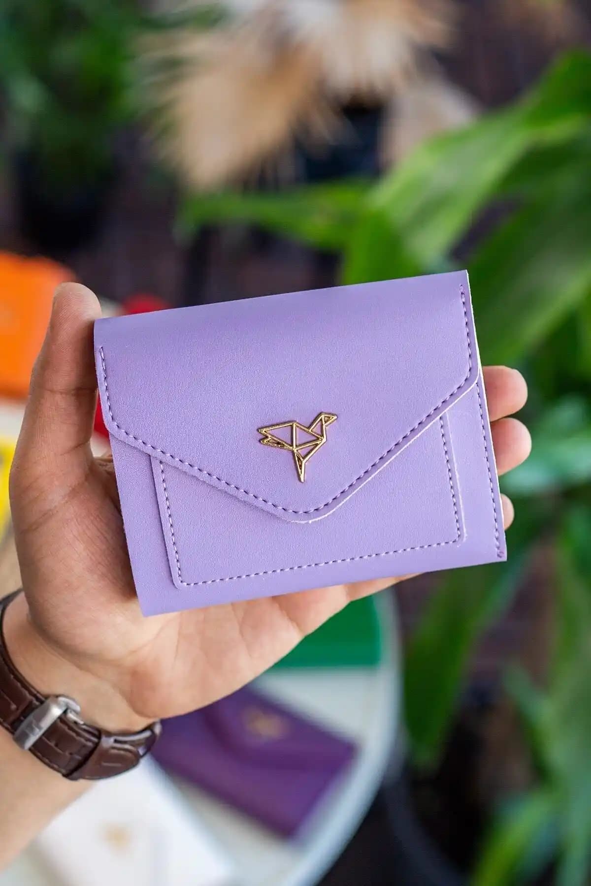 Garbalia Colombia Vegan Deri Kadın Cüzdanı, Şık ve Fonksiyonel Mini Lila Tasarım