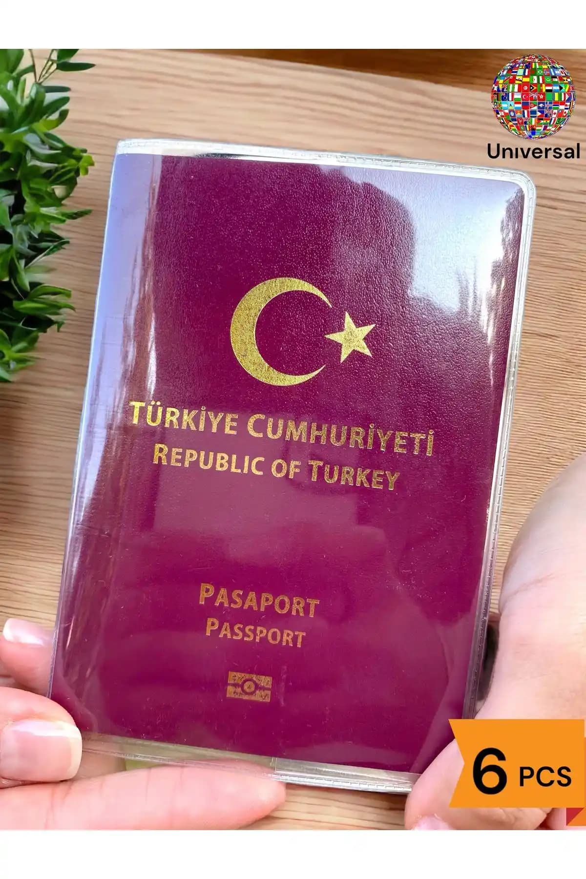 Gempo 6'lı Şeffaf Su Geçirmez Pasaport Koruma Kabı Güvenli ve Şık Seyahat Aksesuarı