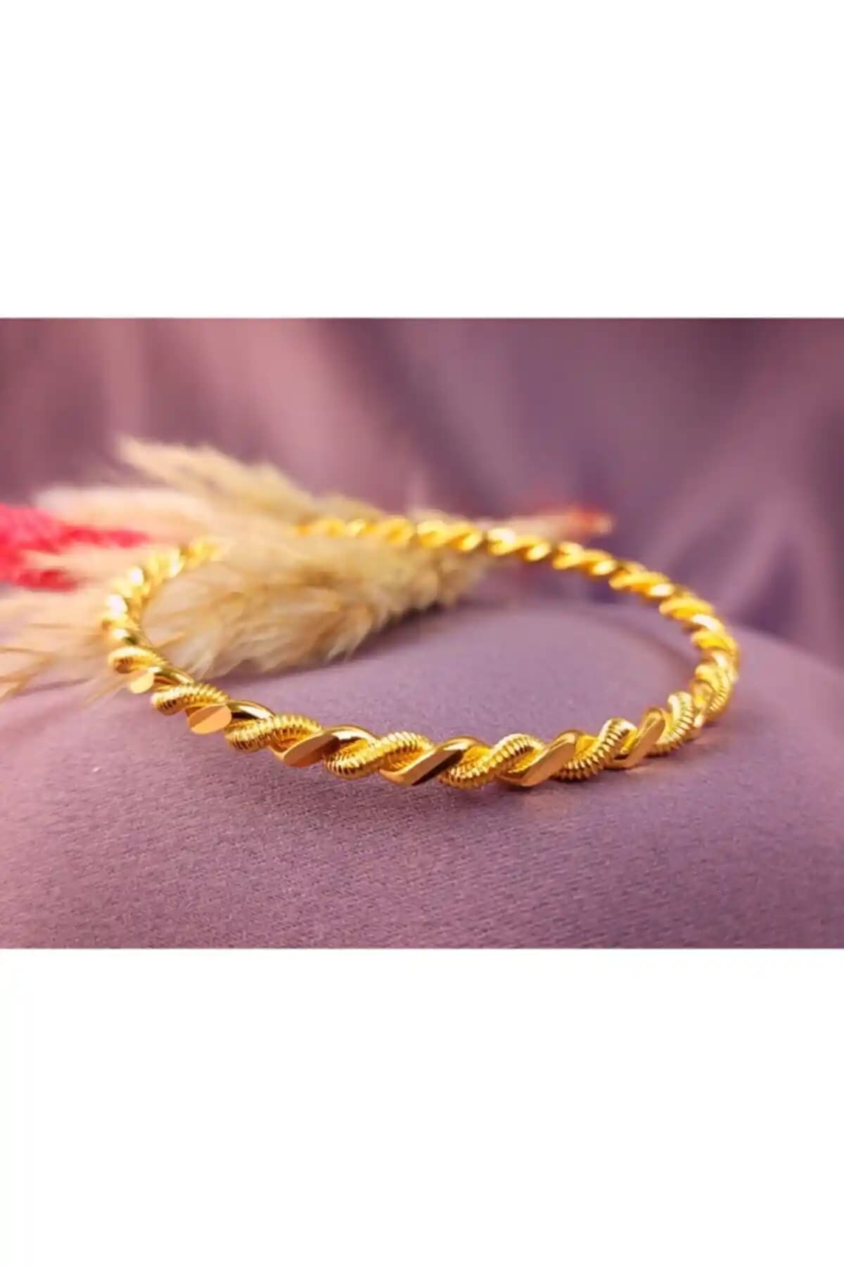 Genel Markalar Işıltı Gold 22 Ayar Altın Kaplama Ikili Adana Burma Bilezik