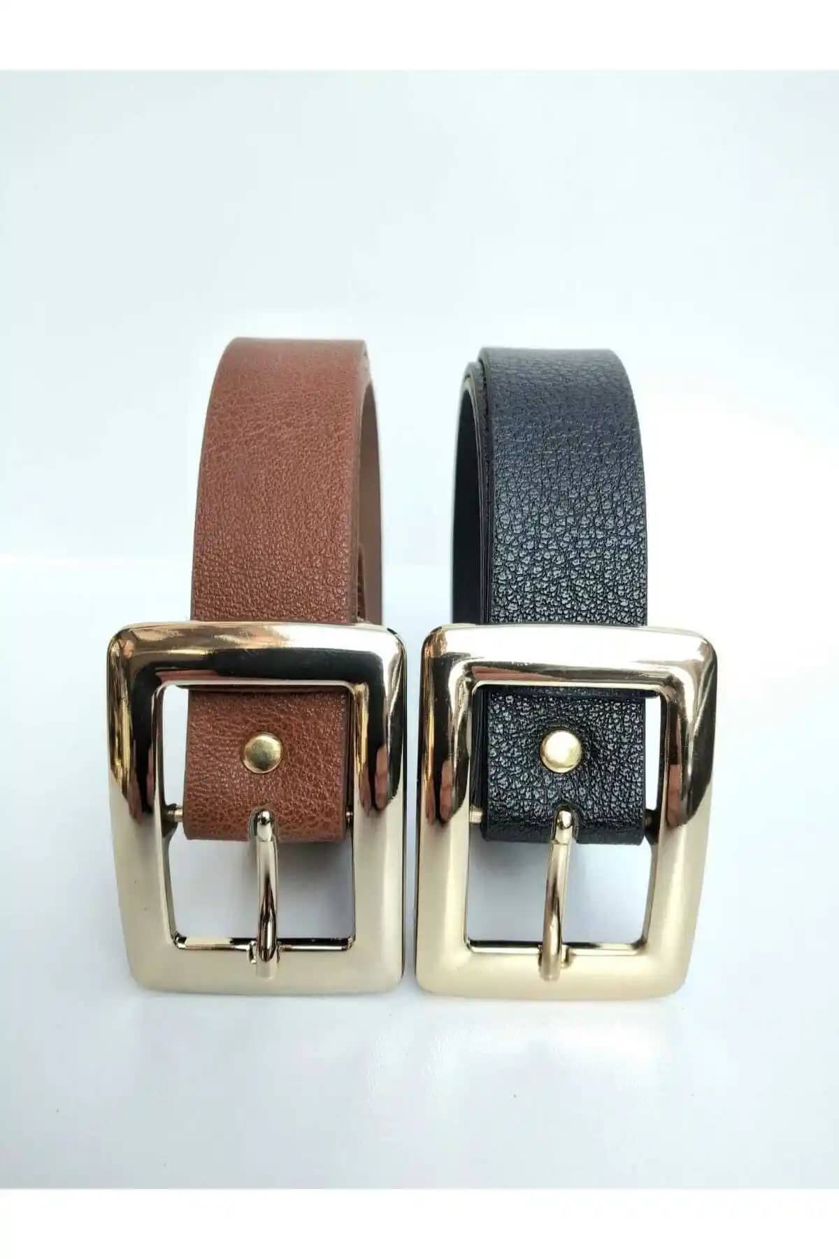 Gradelli Kadın Kemer Siyah Taba Gold Toka İkili Paket Şık ve Çok Yönlü Aksesuarlar