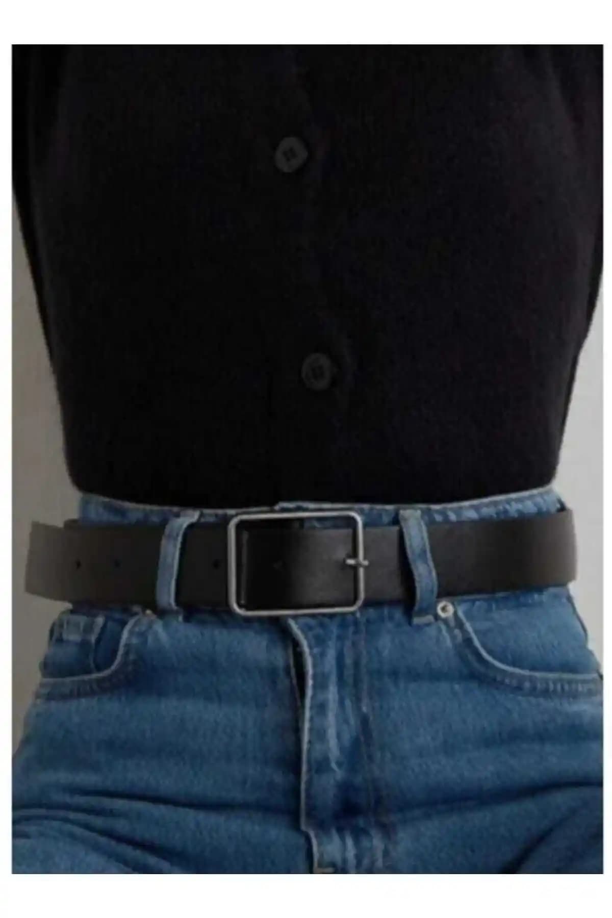 Gradelli Kadınlar İçin Siyah Suni Deri Kemer Şık ve Dayanıklı Tasarım