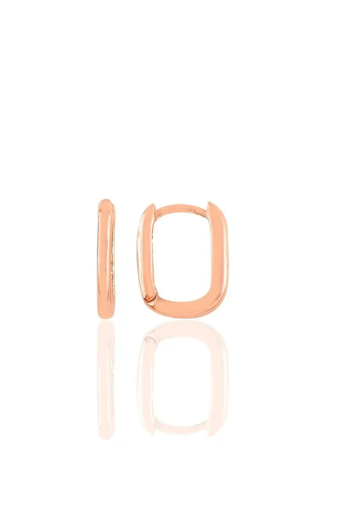 Gü<müş> Rose Sade U Modeli Küpe: Zarif ve Dayanıklı 925 Ayar Gümüş Tasarımı