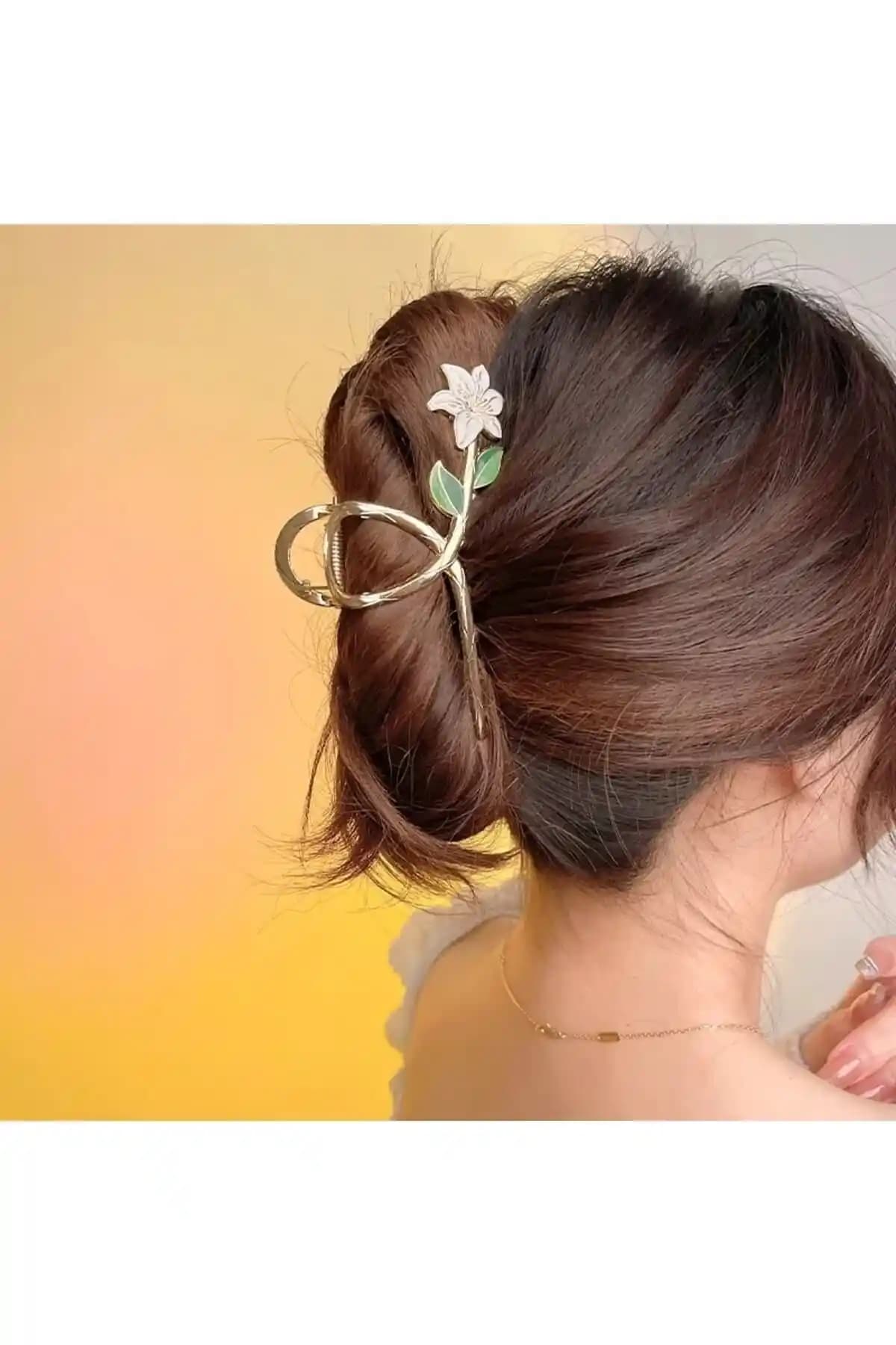 GÜLPEŞE Gold Beyaz Zambak Çiçekli Çelik Mandal Toka ve Incili Taç Karşılaştırması