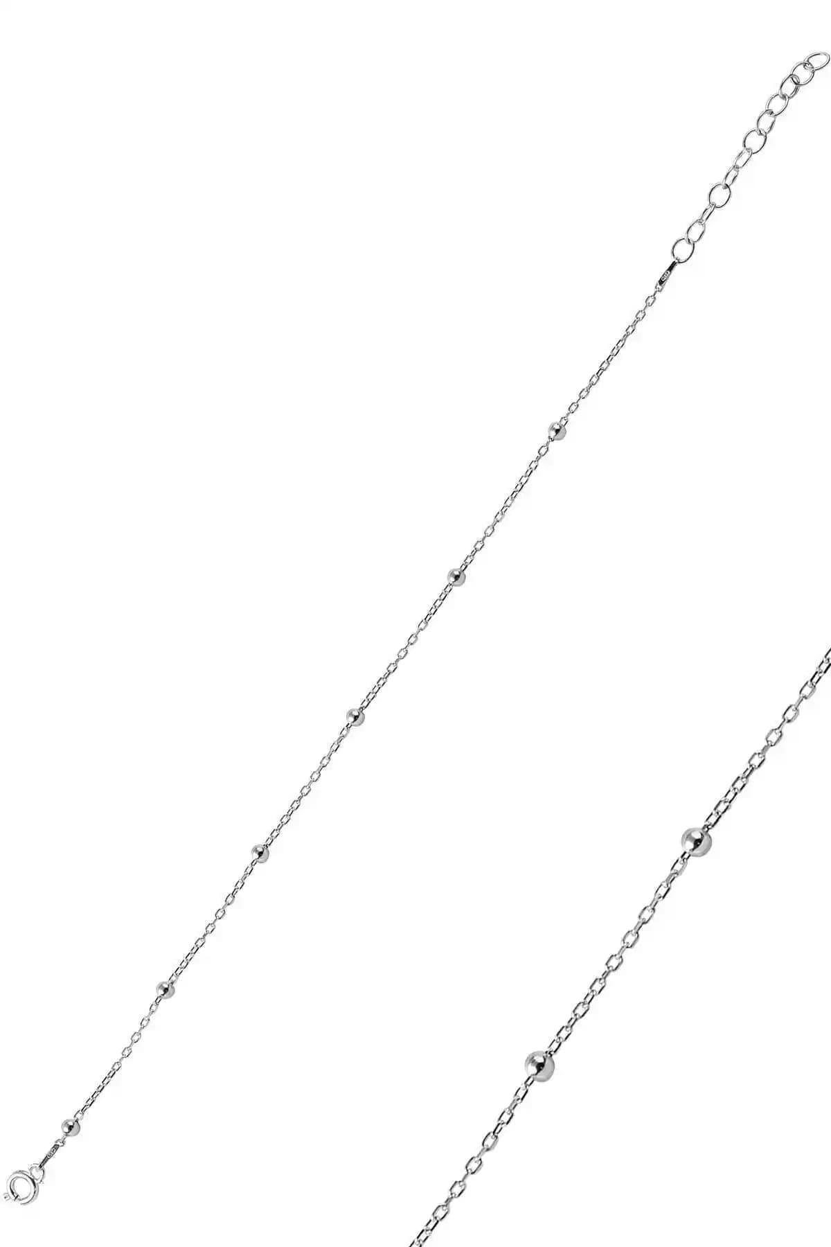 Gümüş Rodyum Kaplama Top Top Halhal: Zarif ve Dayanıklı Ayak Bileği Takısı