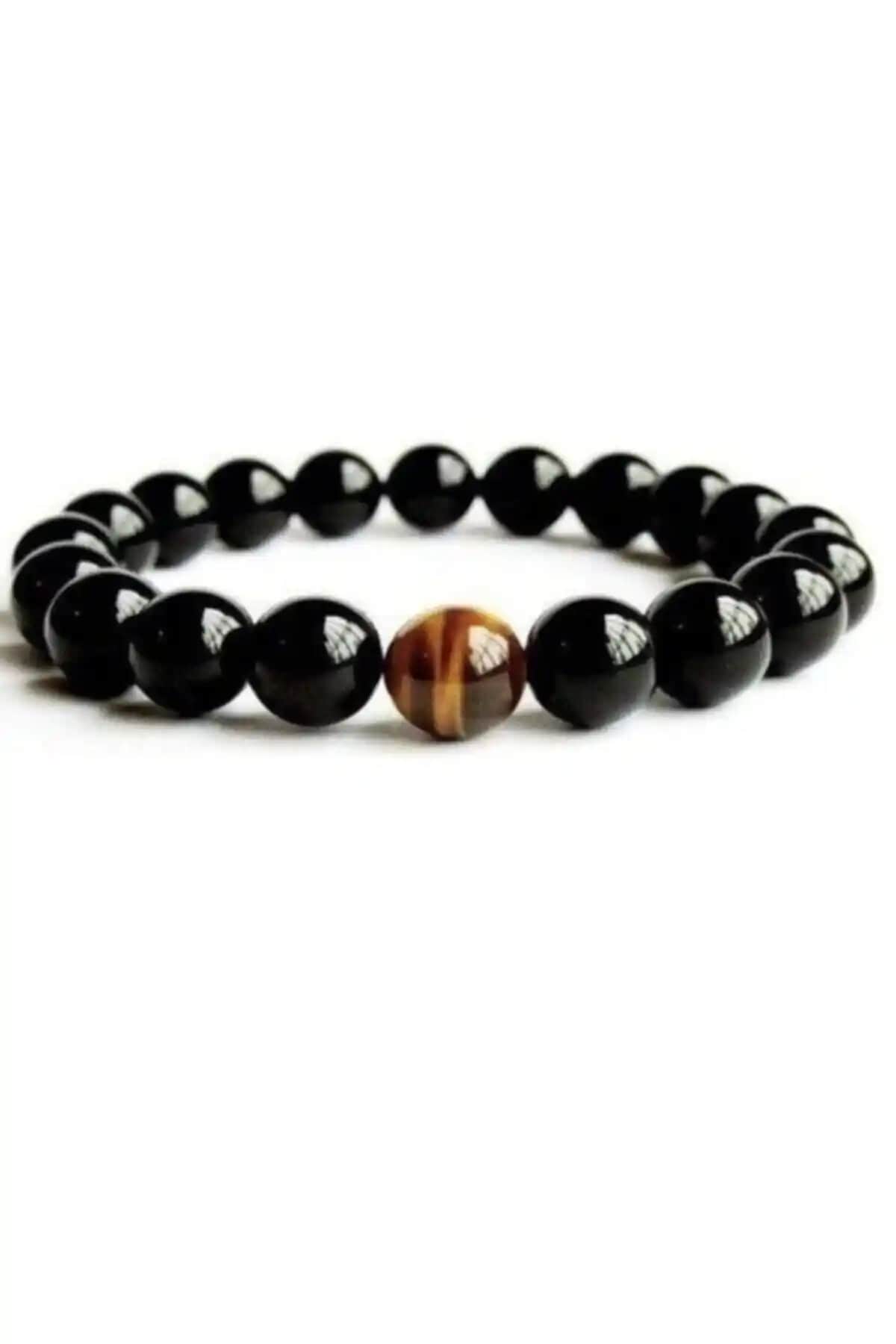 HakSal Gümsüşçülük Unisex Doğal Taş Bileklikleri Kahverengi Kaplangözü ve Oniks Özellikleri