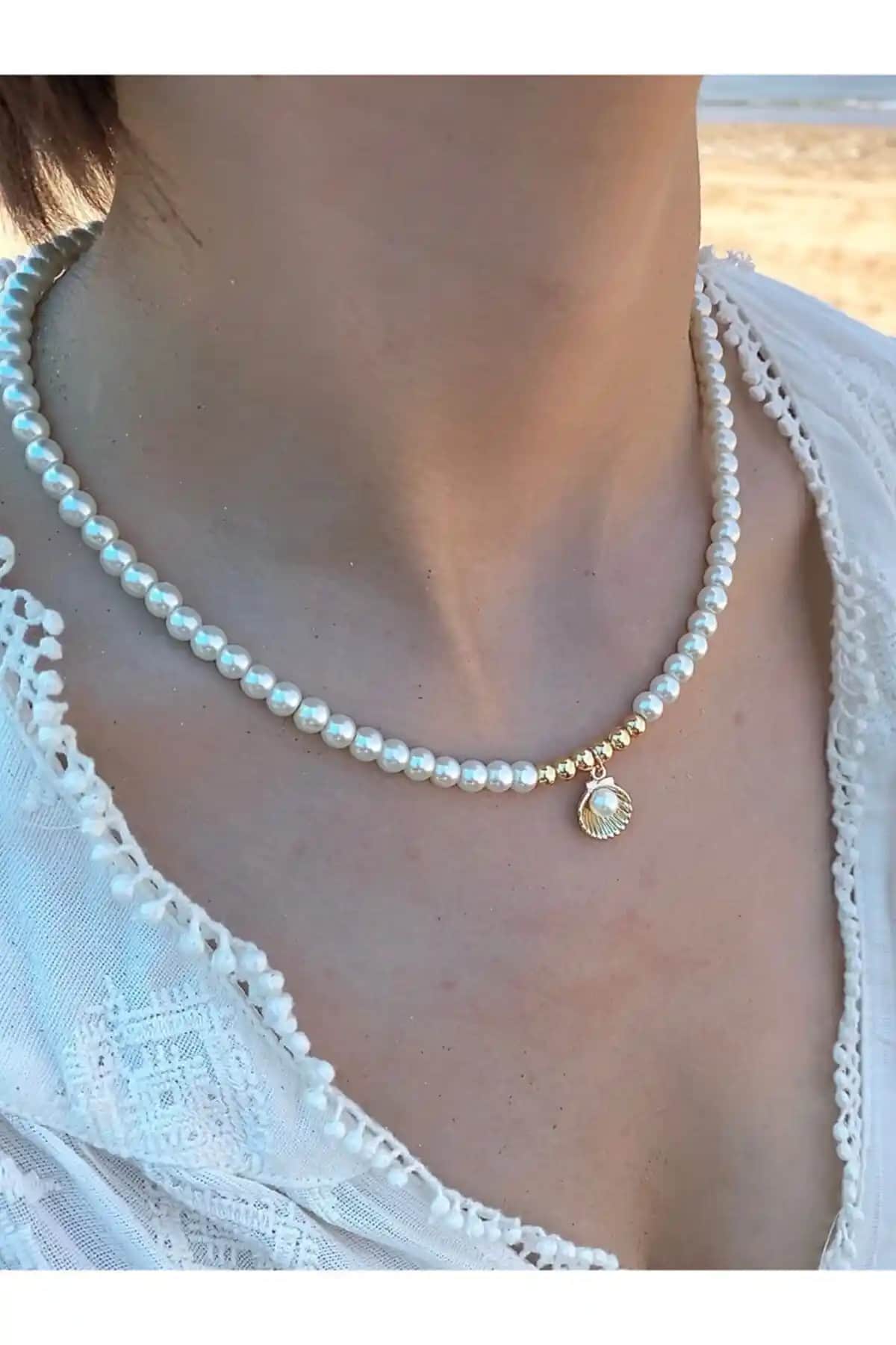İnci Deniz Kabuğu Kolye: Zarafet ve Doğallığın Buluştuğu Estetik Takı Seçeneği