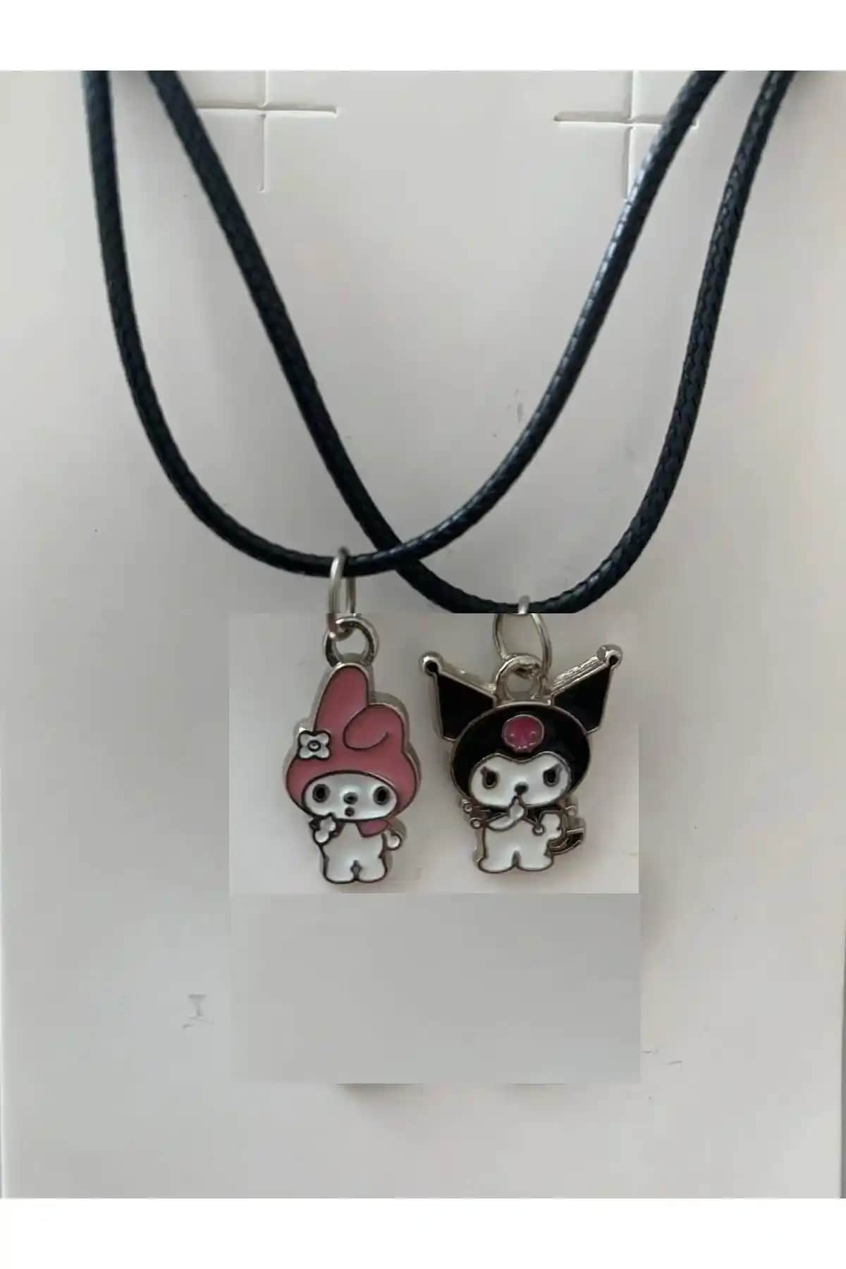 İYİ MODA Sevimli My Melody ve Kuromi İpli Kolye Seti Günlük ve Özel Kullanım İçin