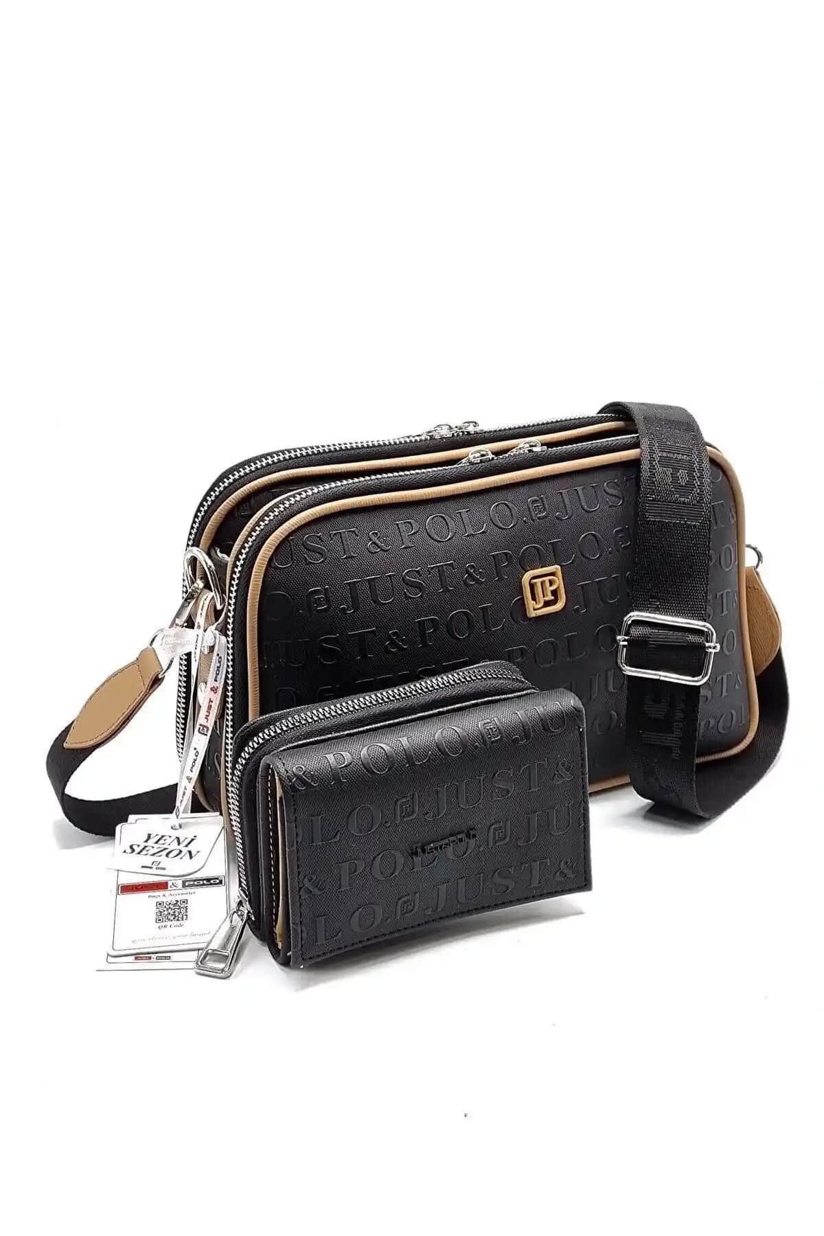 Just Polo Kadın 5 Bölmeli Omuz Çantası ve Cüzdan Kombini Günlük Şıklık ve Fonksiyonellik