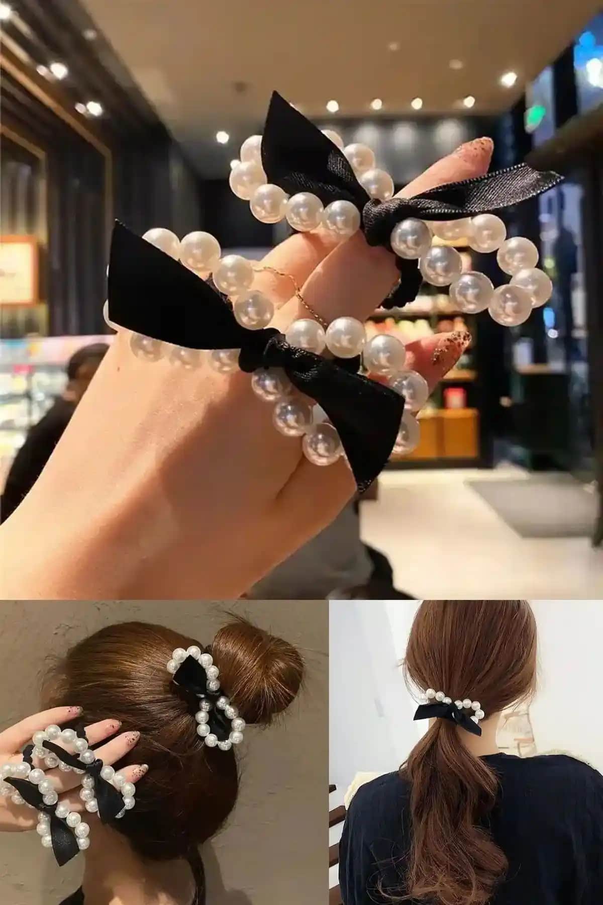 Kadın 2'li İnci Sonsuzluk ve Siyah Kadife Fiyonk Toka Setleri İnceleme ve Karşılaştırma