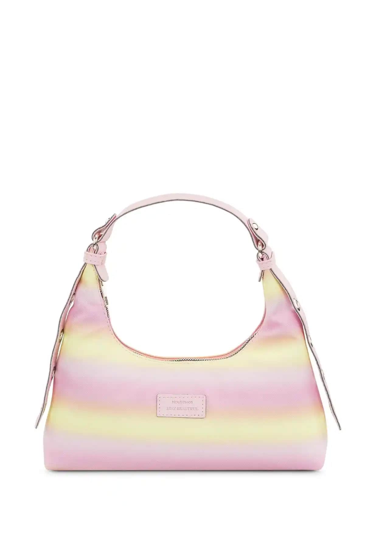 Kadın Çok Renkli Sarı Baguette Çanta Günlük Kullanım İçin Şık ve Dayanıklı Tasarım