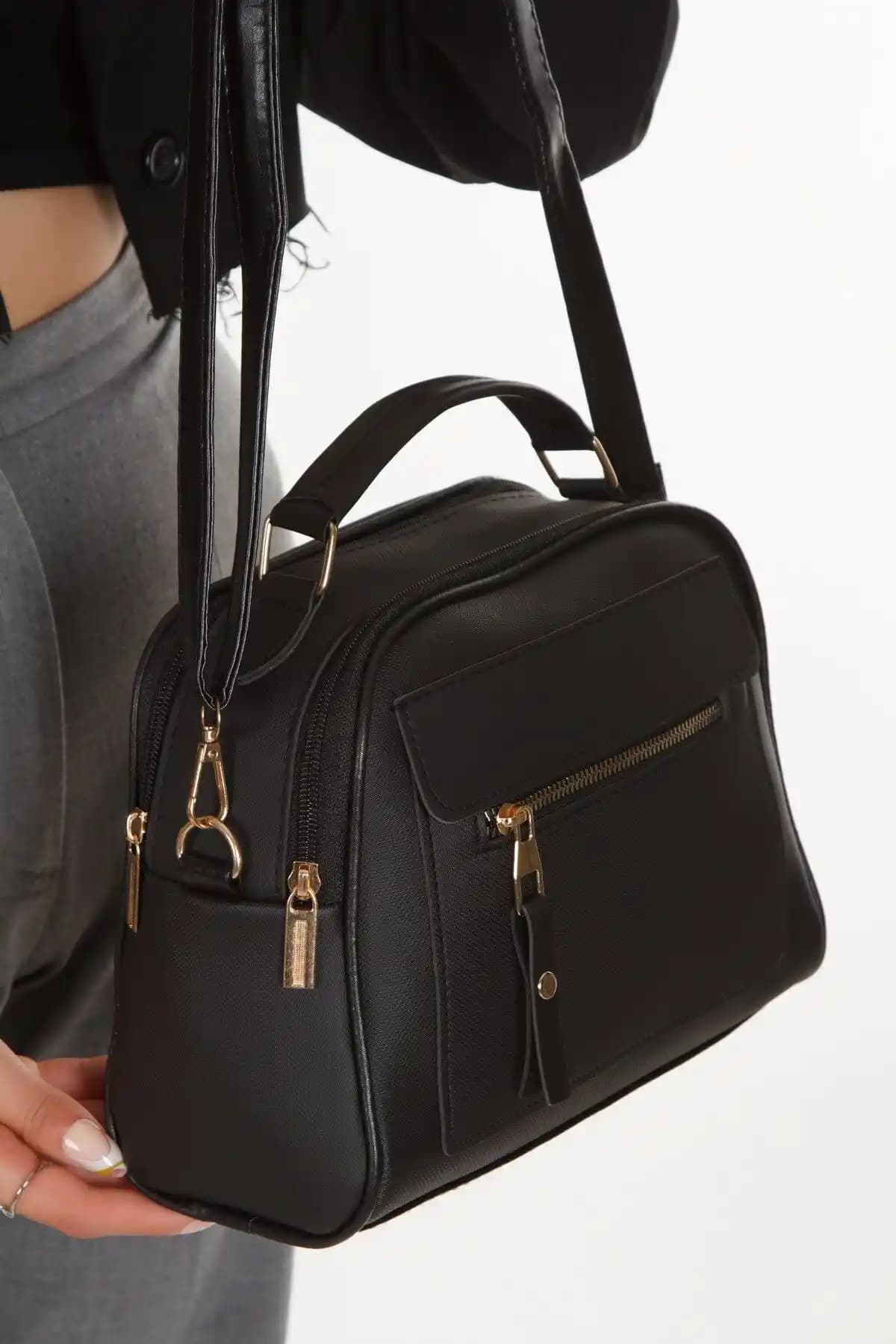 Kadınlar İçin Adelina Bags Lacost Deri Çapraz Askılı El ve Omuz Çantası