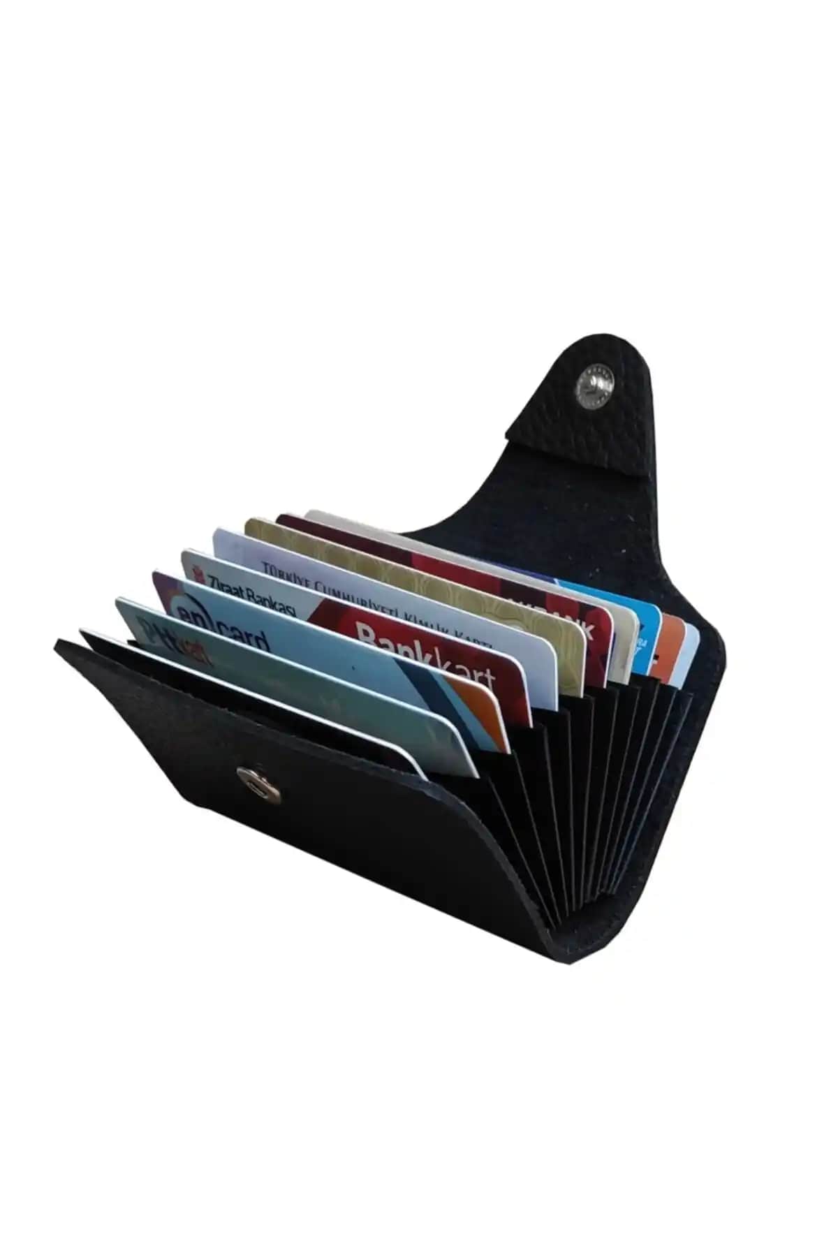 Kemer Dünyası Siyah Unisex 10 Bölmeli Kartlık Yüksek Kalite ve Şıklık Sunar