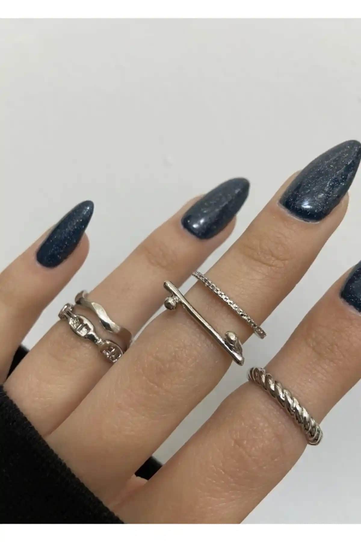 KİLİGİSTANBUL 5'li Eklem Yüzük Seti Modern ve Dayanıklı Tasarım Çeşitliliği