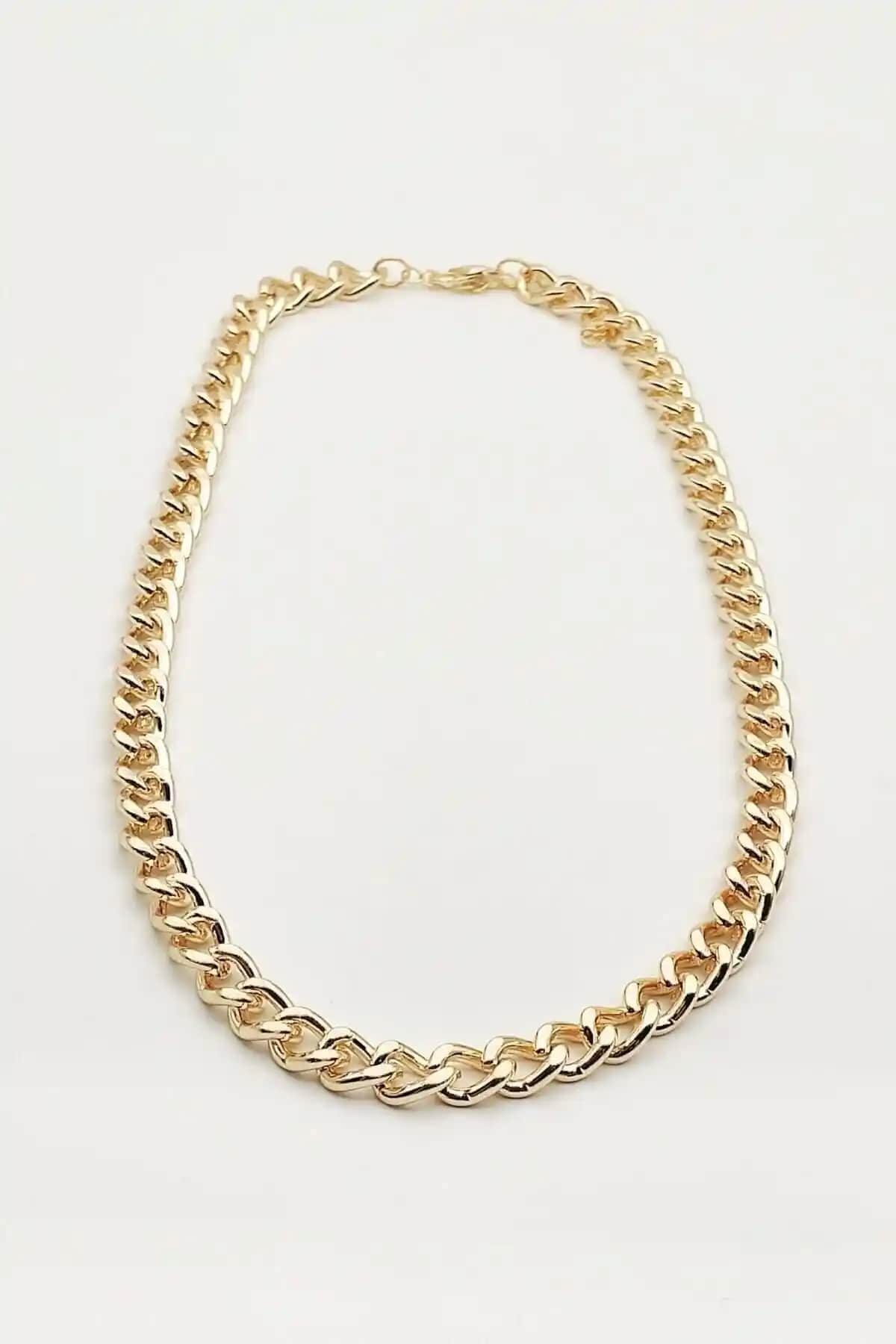 Lolita Takı Kadın Sarı Kalın Zincir Kolye Şık ve Uygun Fiyatlı Aksesuar Seçenekleri