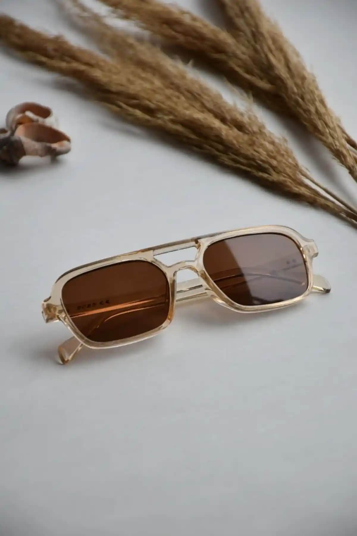 LOOKUP unisex retro çift köprü güneş gözlüğü modern tasarım ve güneş koruması sağlıyor