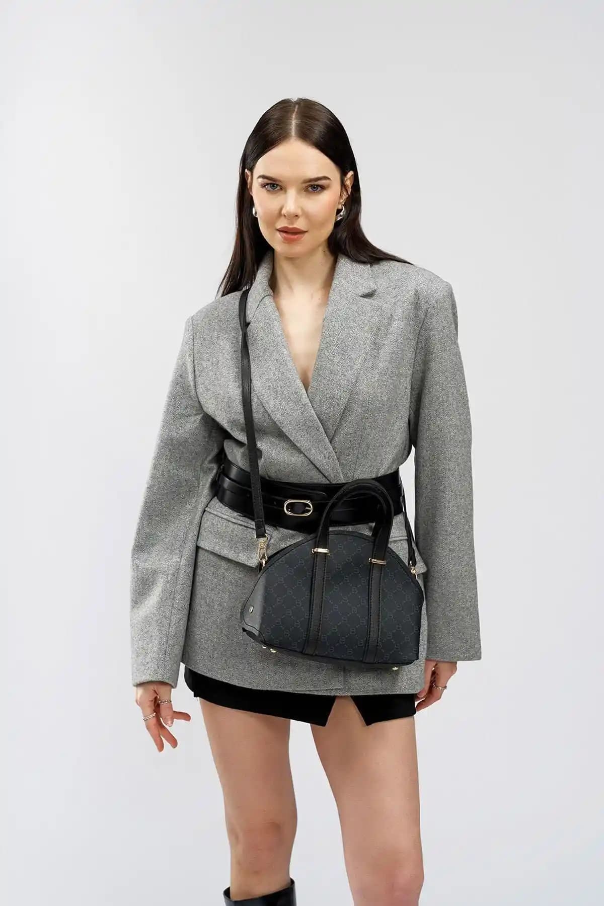 Lucky Bees Desenli İç Cüzdanlı Kadın El ve Omuz Çantası Şık ve Pratik Tasarım