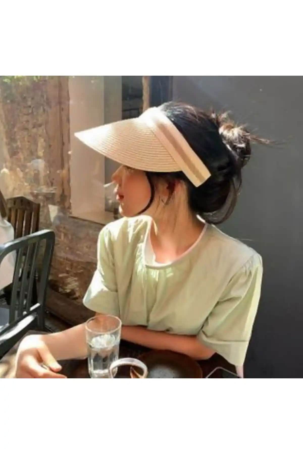 Luminos Geniş Kenarlı Bej Güneş Vizörü Yazlık Şıklık ve Koruma İçin Uygun Bir Seçenek